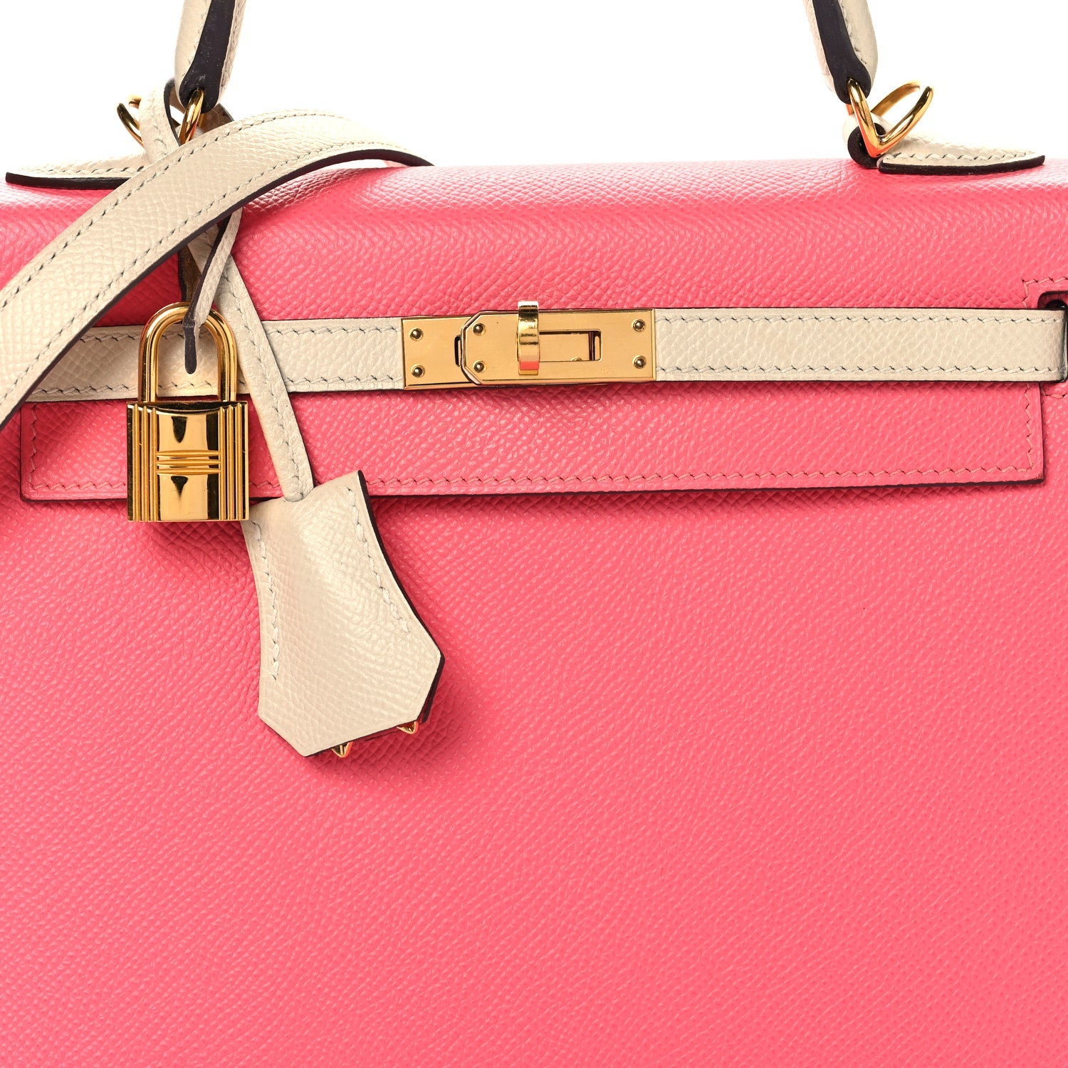 HERMES KELLY 25 SELLIER HSS SPECIAL ORDER ROSE AZALEE CRAIE EPSOM BRUSHED GOLD HARDWARE