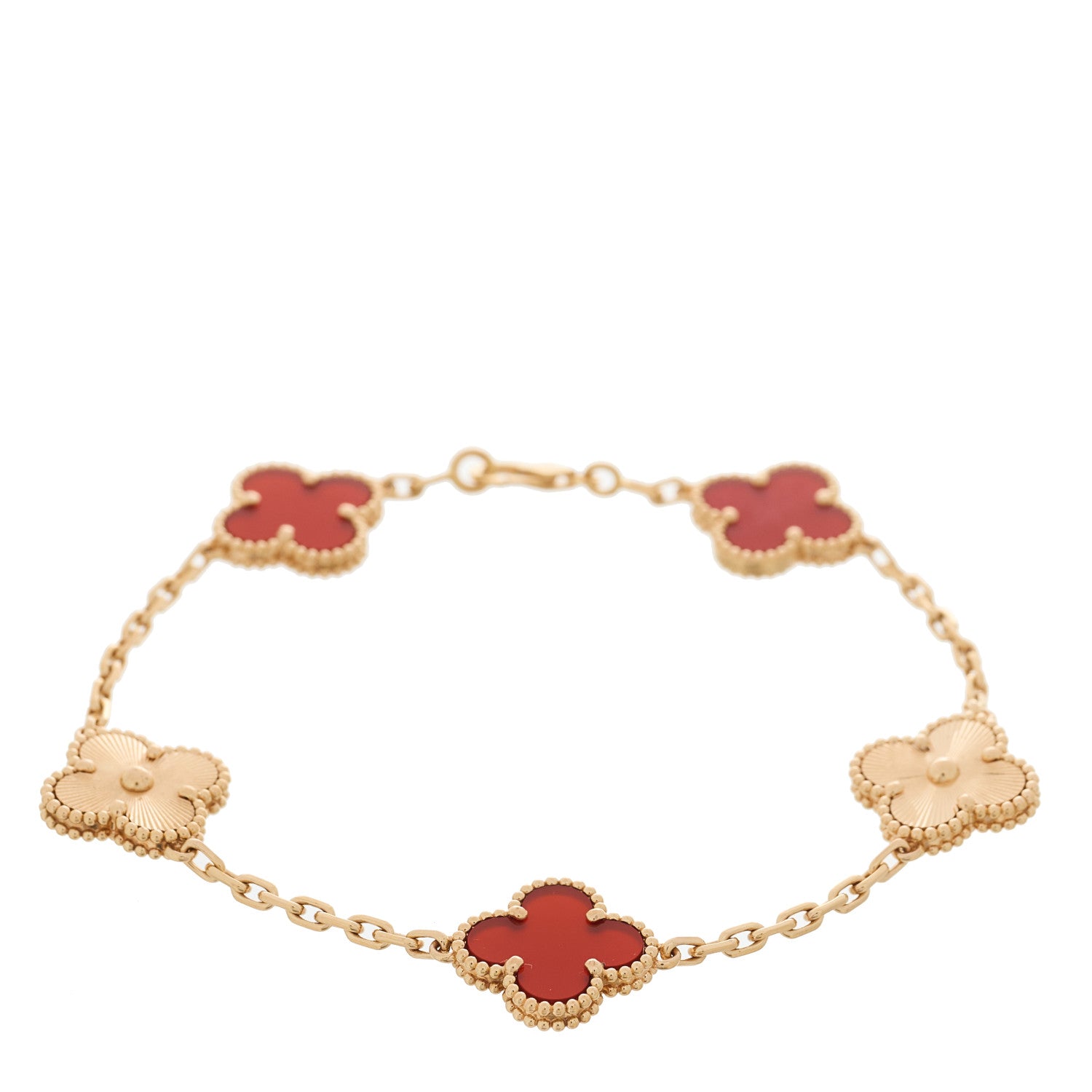 ヴァンクリーフ＆アーペル ヴィンテージアルハンブラ 5モチーフ ブレスレット マルチカラー 18K ローズゴールド VAN CLEEF & ARPELS VINTAGE ALHAMBRA 5 MOTIFS BRACELET MULTICOLOR 18K ROSE GOLD