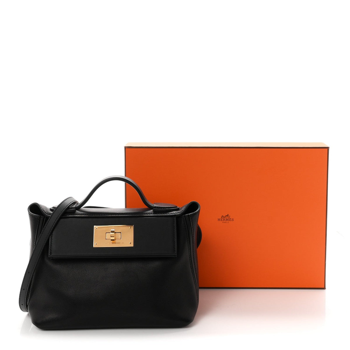エルメス 24/24 ミニヴァンキャトル 21 Black エバーカラー / スイフト ゴールド金具 HERMES 24/24 21 BLACK EVERCOLOR / SWIFT GOLD HARDWARE