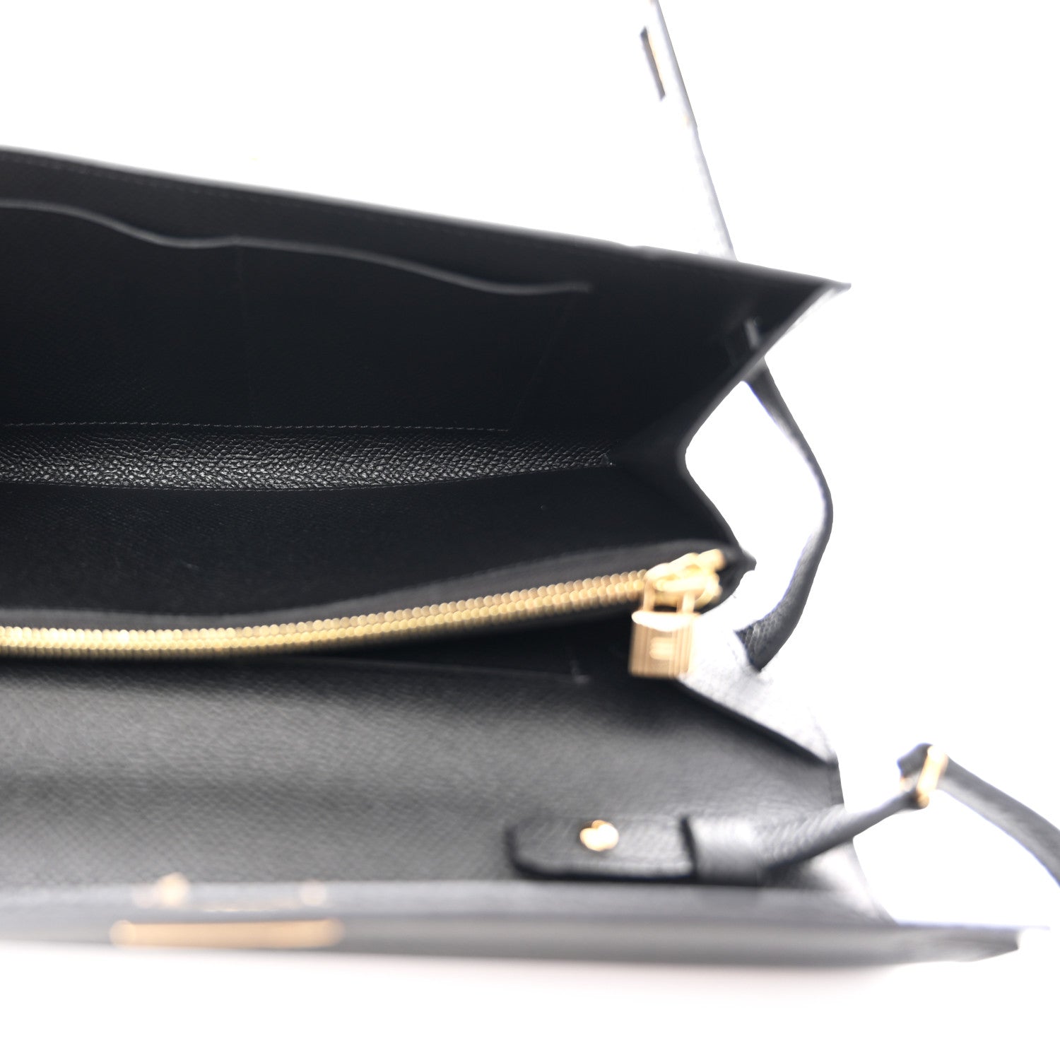 HERMES KELLY TO GO WALLET BLACK EPSOM GOLD HARDWARE