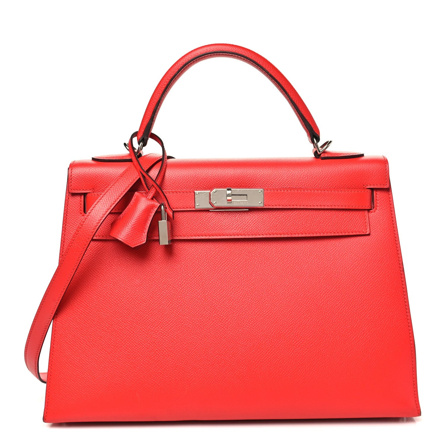 エルメス ケリー32 外縫い Rouge Casaque エプソン シルバー金具 HERMES KELLY32 SELLIER ROUGE CASAQUE EPSOM SILVER HARDWARE