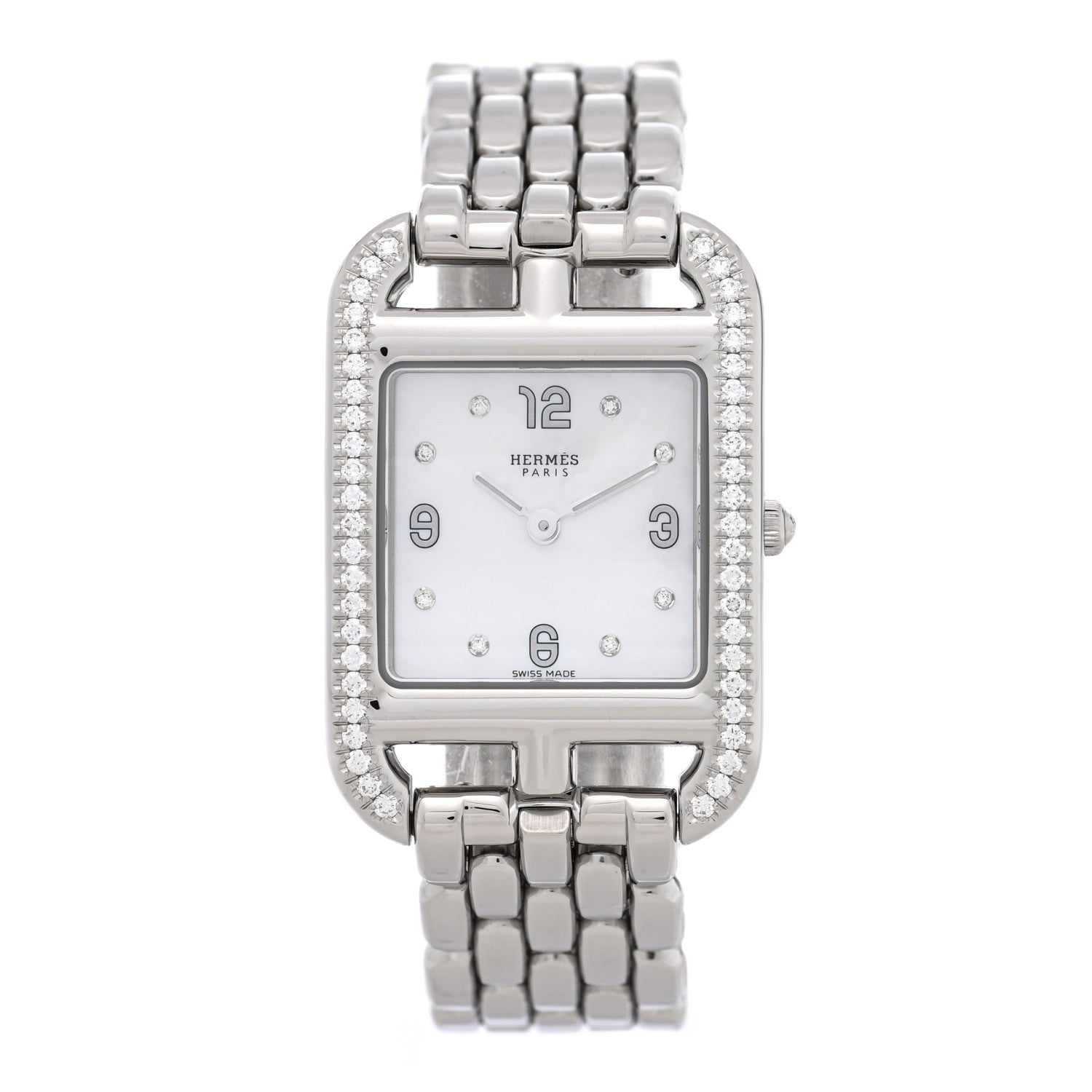 エルメス ケープコッド クォーツウォッチ 23mm ステンレス Diamond Bezel Mother of Pearl