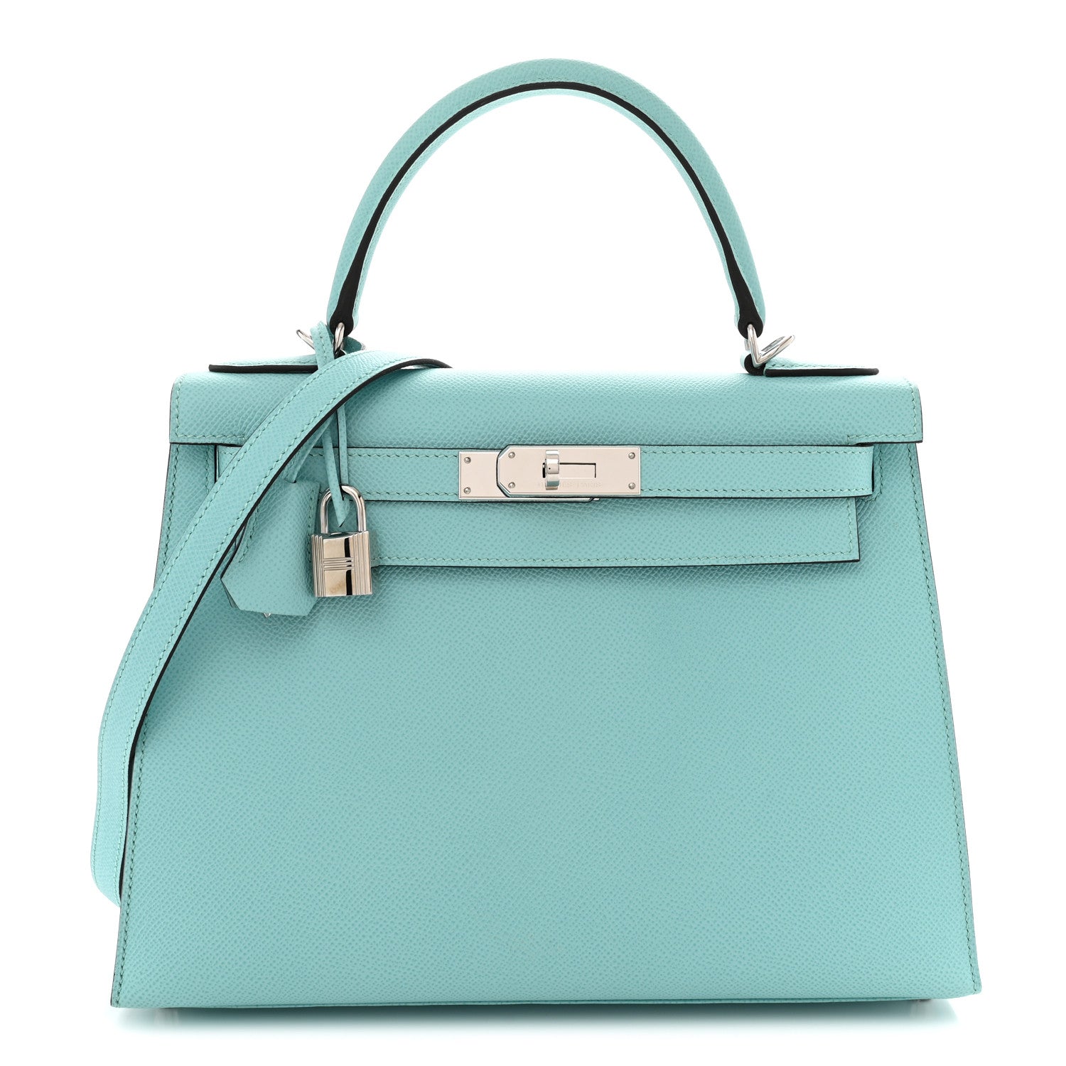 エルメス ケリー 28 外縫い Bleu Atoll エプソン シルバー金具 HERMES KELLY 28 SELLIER BLEU ATOLL EPSOM SILVER HARDWARE