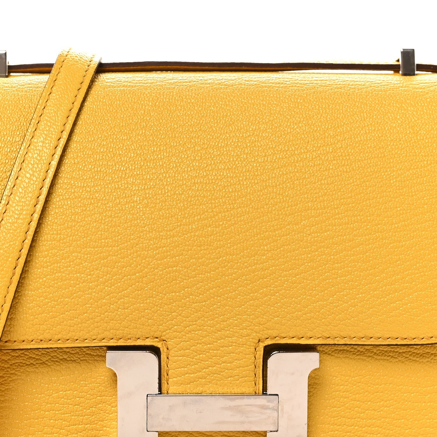 エルメス  ミニコンスタンス 18 Jaune De Naples シェーブルミゾール シルバー金具 HERMES MINI CONSTANCE 18 JAUNE DE NAPLES CHEVRE MYSORE SILVER HARDWARE