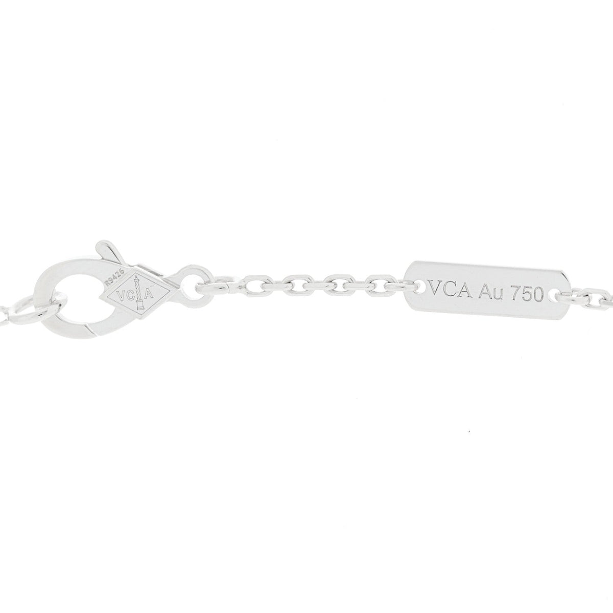 ヴァンクリーフ＆アーペル ヴィンテージアルハンブラ ペンダントネックレス カルセドニー 18K ホワイトゴールド VAN CLEEF & ARPELS VINTAGE ALHAMBRA PENDANT NECKLACE CHALCEDONY 18K WHITE GOLD