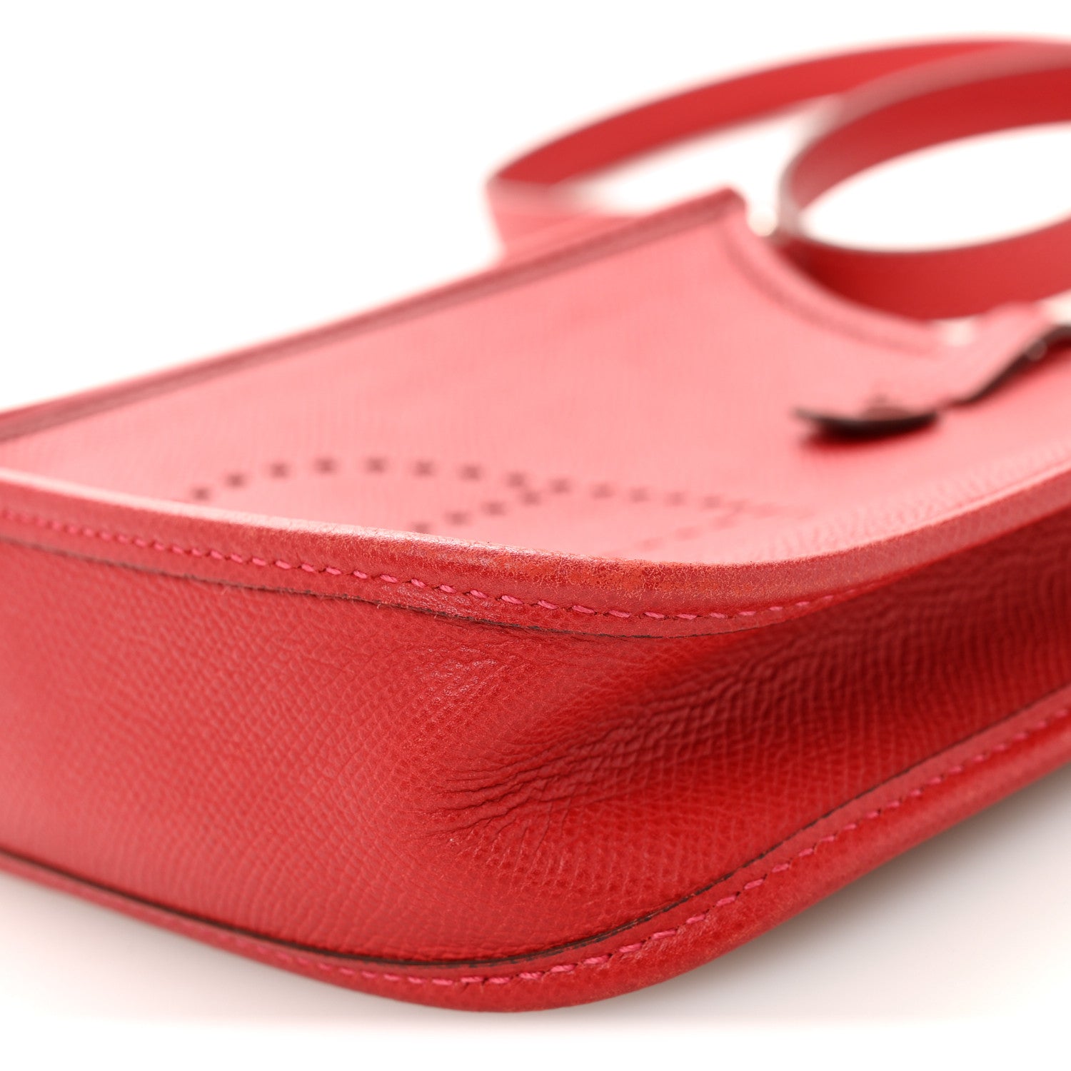 エルメス ミニエヴリン TPM Rouge Casaque エプソン シルバー金具 HERMES MINI EVELYNE TPM ROUGE CASAQUE EPSOM SILVER HARDWARE
