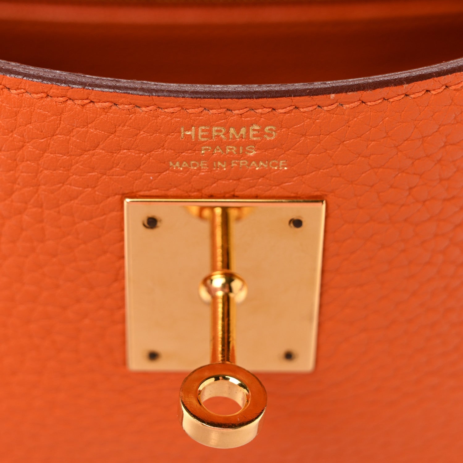 エルメス ケリー 28 内縫い Orange トリヨンクレマンス ゴールド金具 HERMES KELLY 28 RETOURNE ORANGE TAURILLON CLEMENCE GOLD HARDWARE