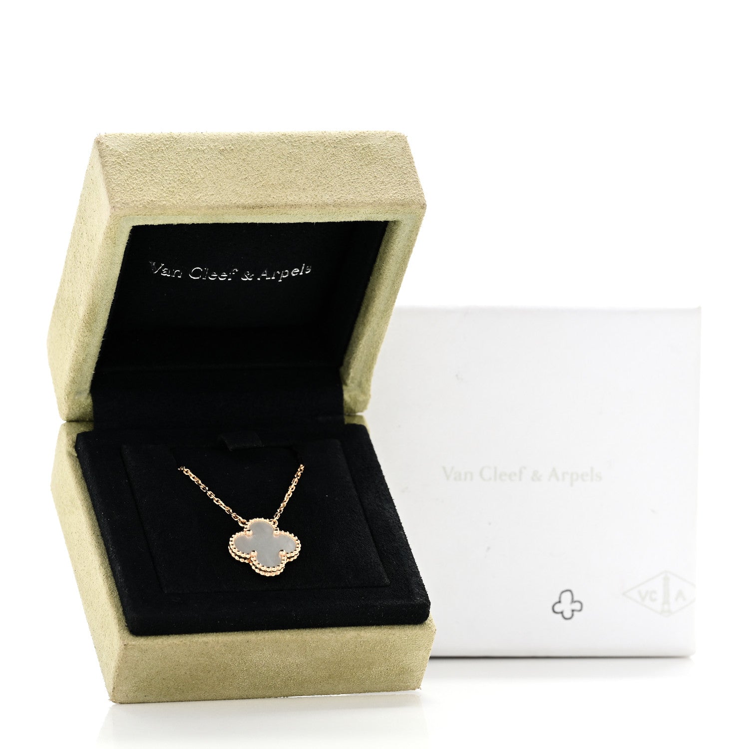 VAN CLEEF 18Kイエローゴールド マザーオブパール ヴィンテージ アルハンブラ ペンダントネックレス