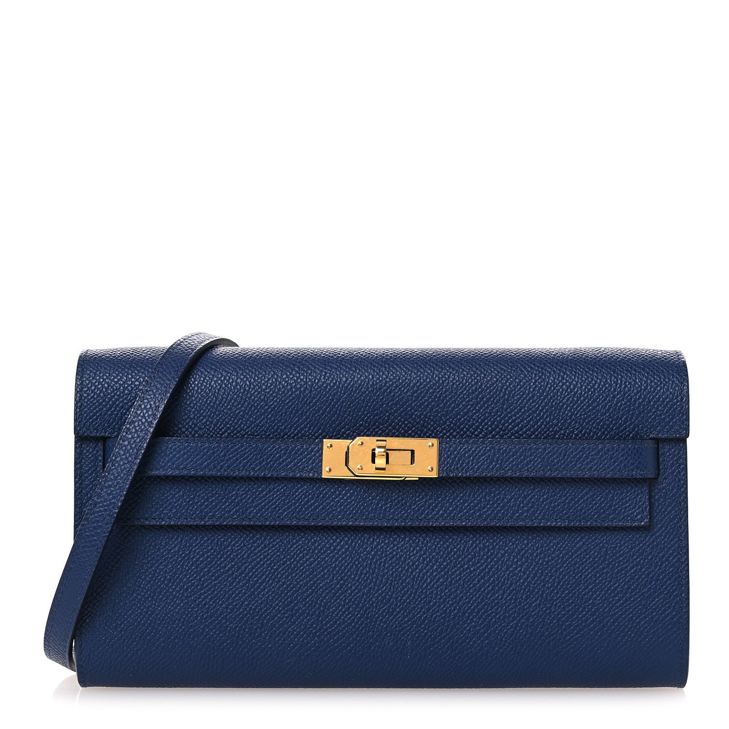 エルメス ケリートゥーゴー 長財布 Bleu Saphir エプソン ゴールド金具 HERMES KELLY TO GO WALLET BLEU SAPHIR EPSOM GOLD HARDWARE