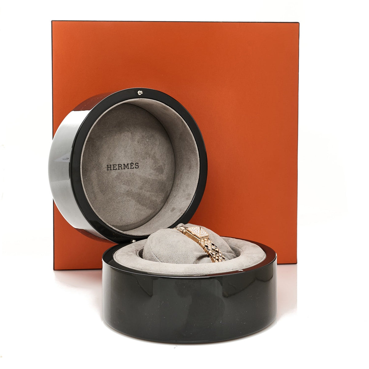 Hermes Medor 15MM Quartz Watch 18K Rose Gold with Diamonds