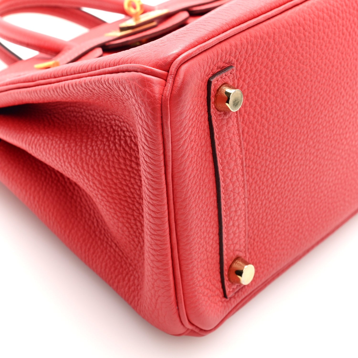 HERMES BIRKIN 25 ROUGE PIVOINE TOGO GOLD HARDWARE