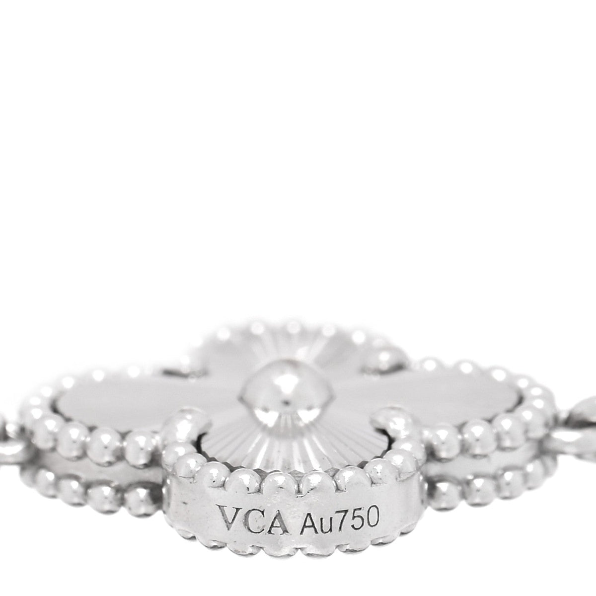 ヴァンクリーフ＆アーペル ヴィンテージアルハンブラ 5モチーフ ブレスレット ギョーシェ 18K ホワイトゴールド VAN CLEEF & ARPELS VINTAGE ALHAMBRA 5 MOTIFS BRACELET GUILLOCHÉ 18K WHITE GOLD