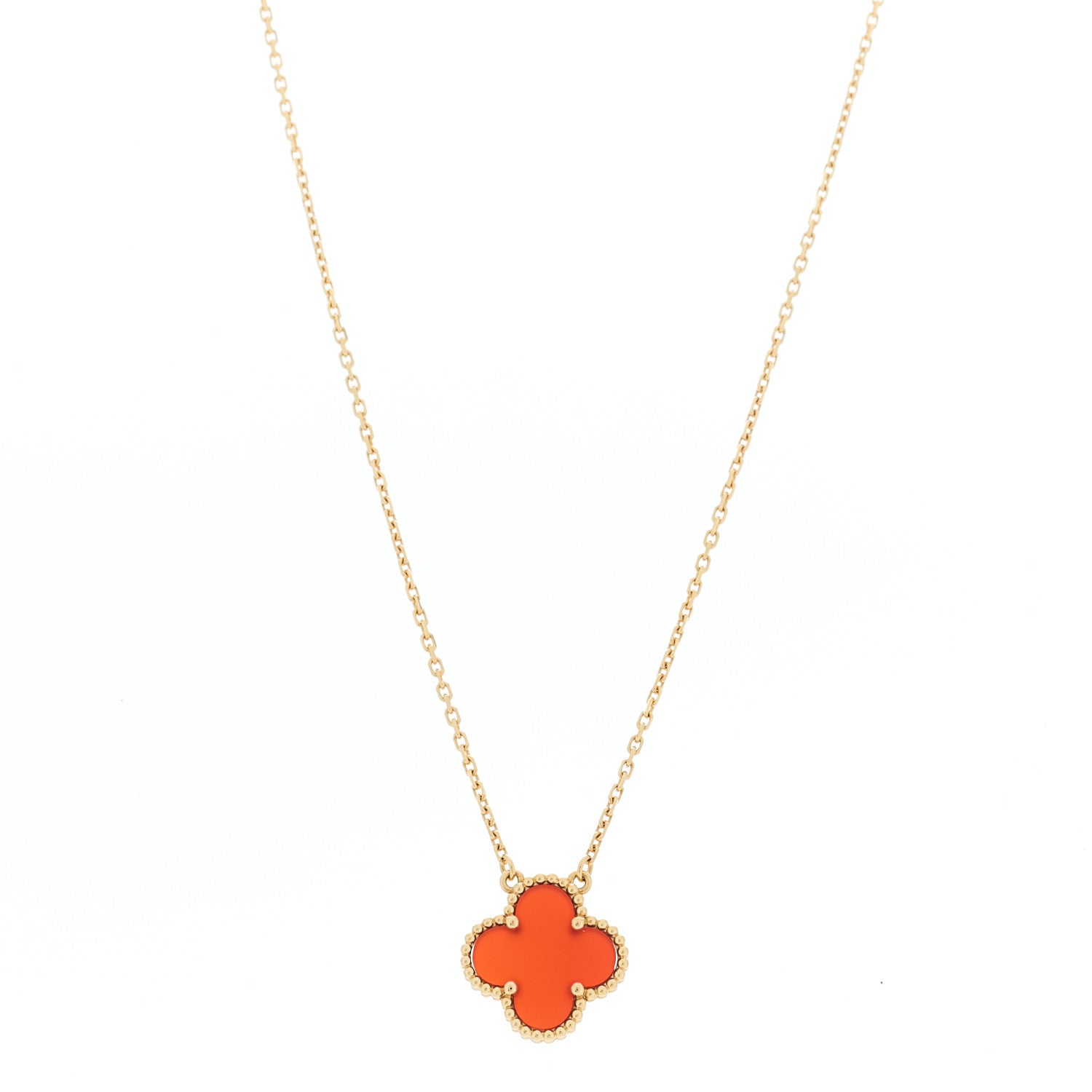 ヴァンクリーフ＆アーペル ヴィンテージアルハンブラ ペンダントネックレス カーネリアン 18K イエローゴールド VAN CLEEF & ARPELS VINTAGE ALHAMBRA PENDANT NECKLACE CARNELIAN 18K YELLOW GOLD
