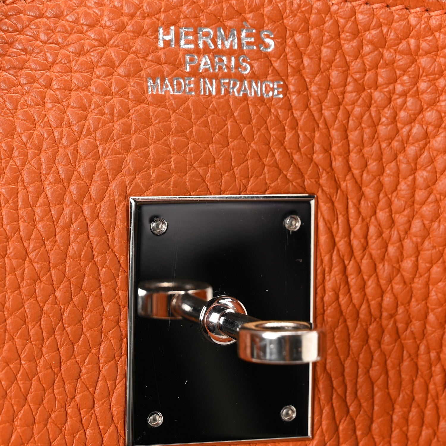 HERMES BIRKIN 35 ORANGE TAURILLON CLEMENCE SILVER HARDWARE