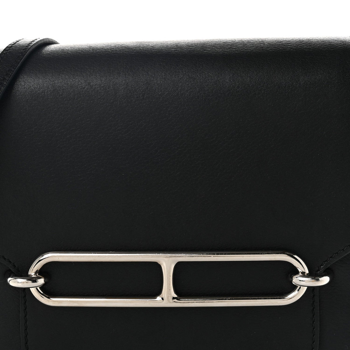 エルメス ミニルリ Black エバーグレイン シルバー金具 HERMES ROULIS BLACK EVERGRAIN SILVER HARDWARE