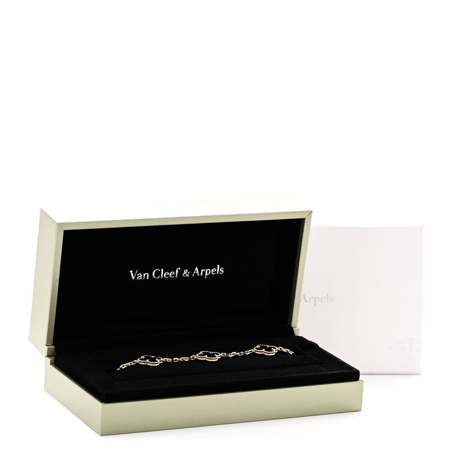 ヴァンクリーフ＆アーペル ヴィンテージアルハンブラ 5モチーフ ブレスレット ブラックオニキス 18K イエローゴールド VAN CLEEF & ARPELS VINTAGE ALHAMBRA 5 MOTIFS BRACELET BLACK ONYX 18K YELLOW GOLD