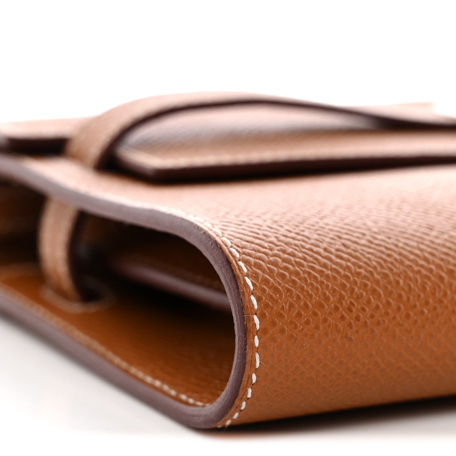 HERMES KELLY TO GO WALLET GOLD EPSOM SILVER HARDWARE