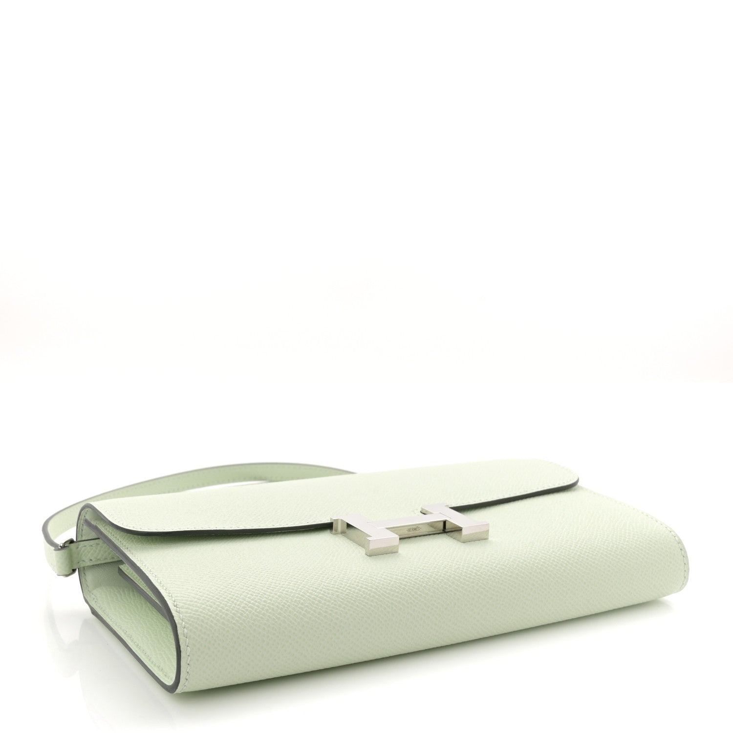 HERMES CONSTANCE TO GO WALLET VERT FIZZ EPSOM SILVER HARDWARE