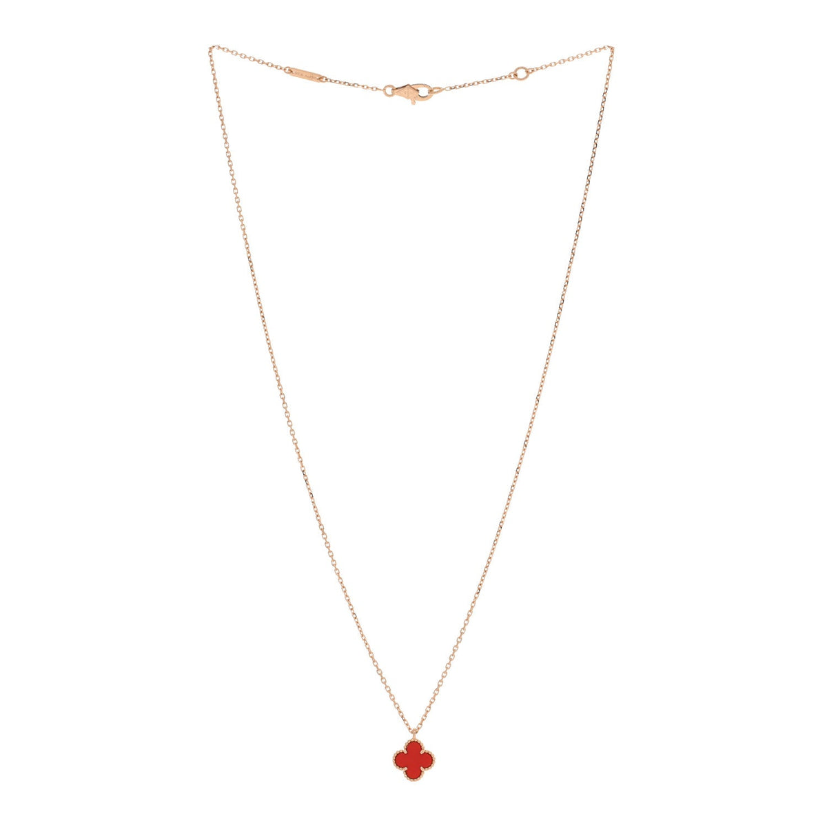 ヴァンクリーフ＆アーペル スウィートアルハンブラ ペンダントネックレス カーネリアン 18K ローズゴールド VAN CLEEF & ARPELS SWEET ALHAMBRA PENDANT NECKLACE CARNELIAN 18K ROSE GOLD