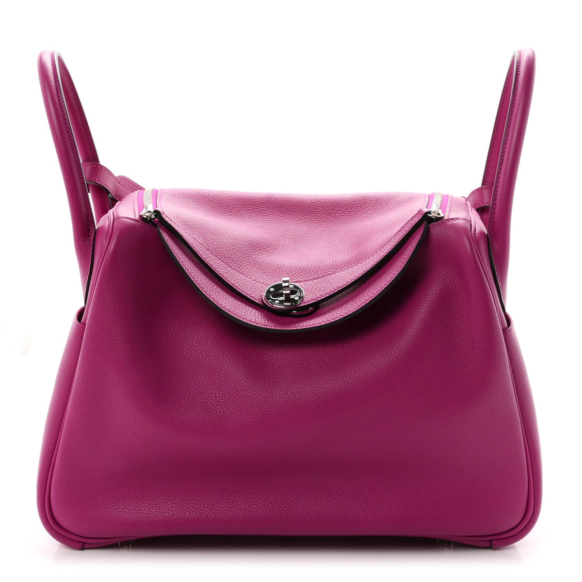 エルメス リンディ 30 Rose Pourpre エバーカラー シルバー金具 HERMES LINDY 30 ROSE POURPRE EVERCOLOR SILVER HARDWARE