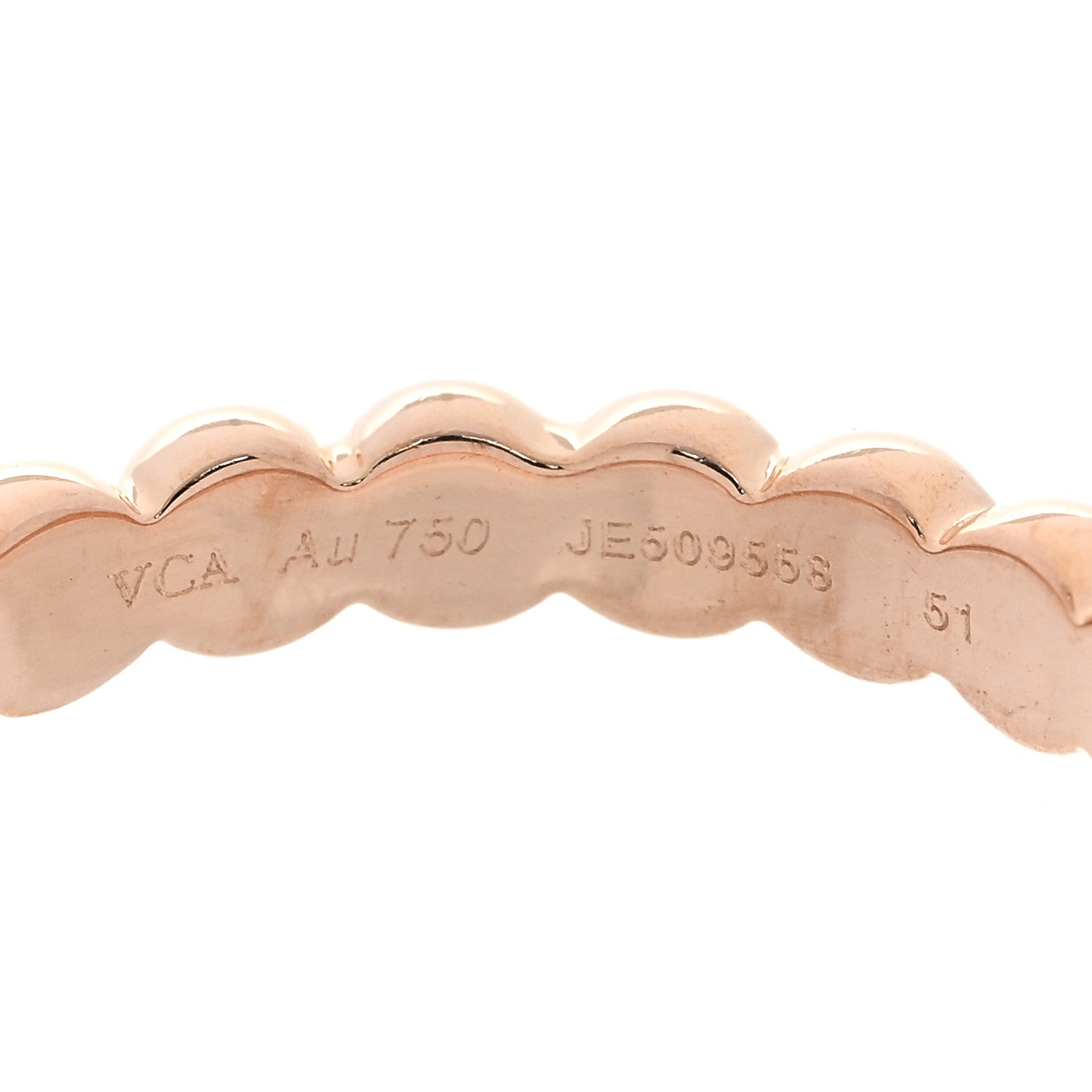 ヴァンクリーフ&アーペル 18Kローズゴールド ミディアム パーリー リング 51 5.75