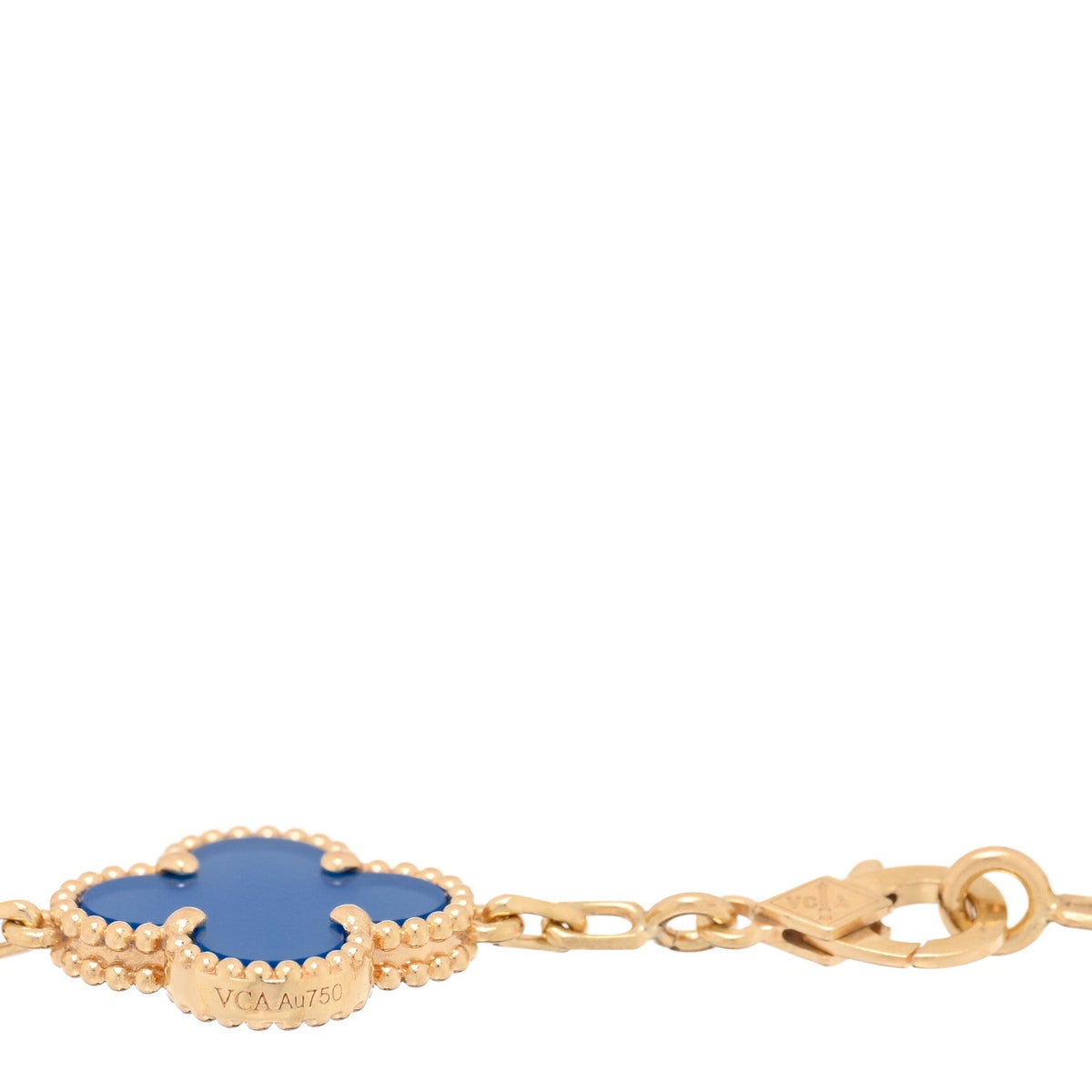 ヴァンクリーフ＆アーペル ヴィンテージアルハンブラ 5モチーフ ブレスレット ブルーアゲート 18K イエローゴールド VAN CLEEF & ARPELS VINTAGE ALHAMBRA 5 MOTIFS BRACELET BLUE AGATE 18K YELLOW GOLD