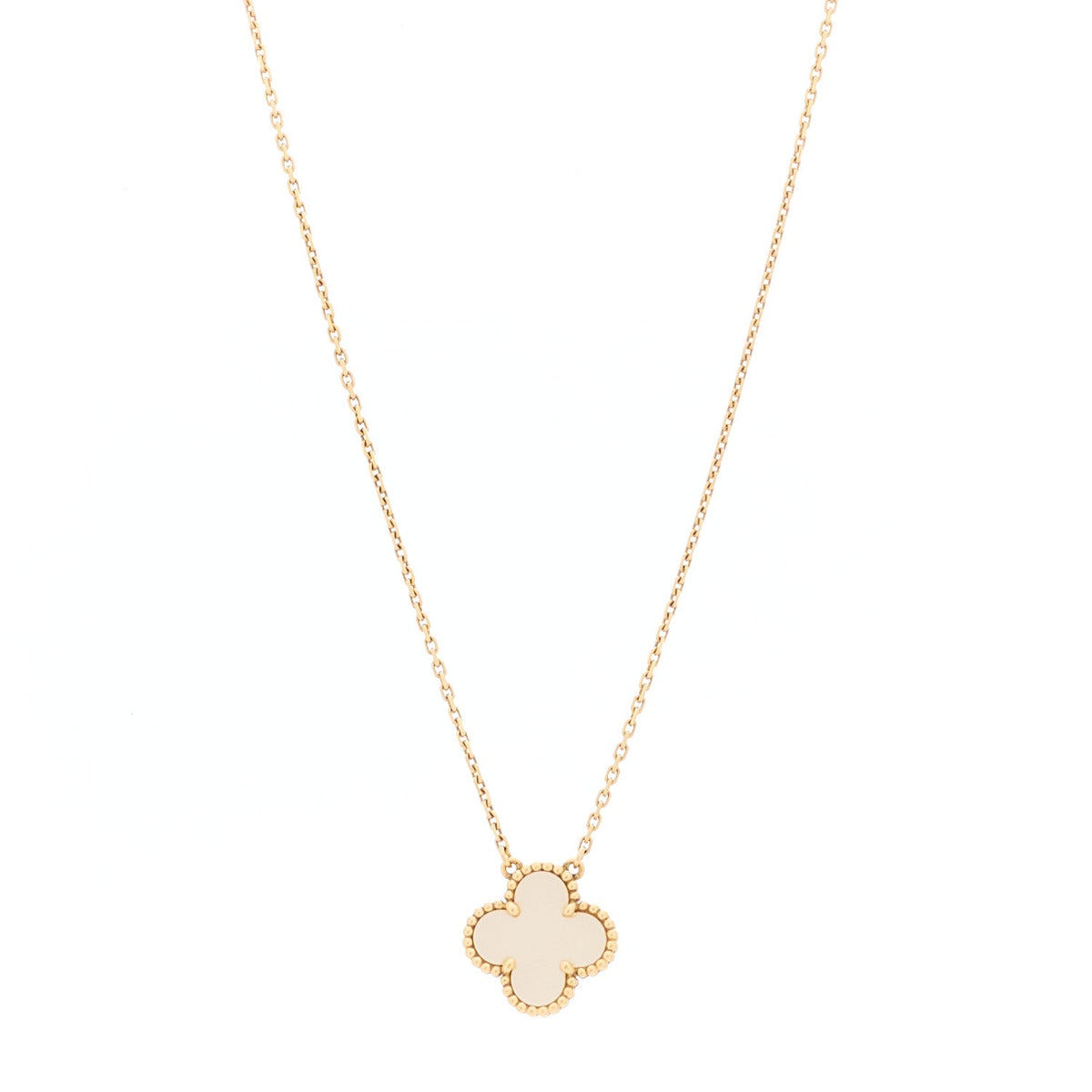 Van Cleef & Arpels Vintage Alhambra Pendant Necklace Mother of Pearl 18K Yellow Gold