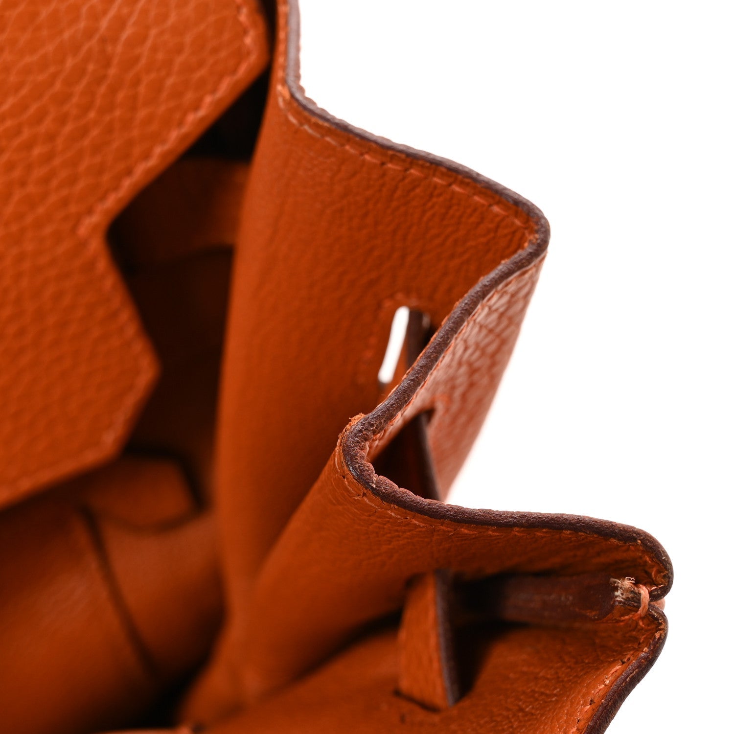 HERMES BIRKIN 35 ORANGE TAURILLON CLEMENCE SILVER HARDWARE
