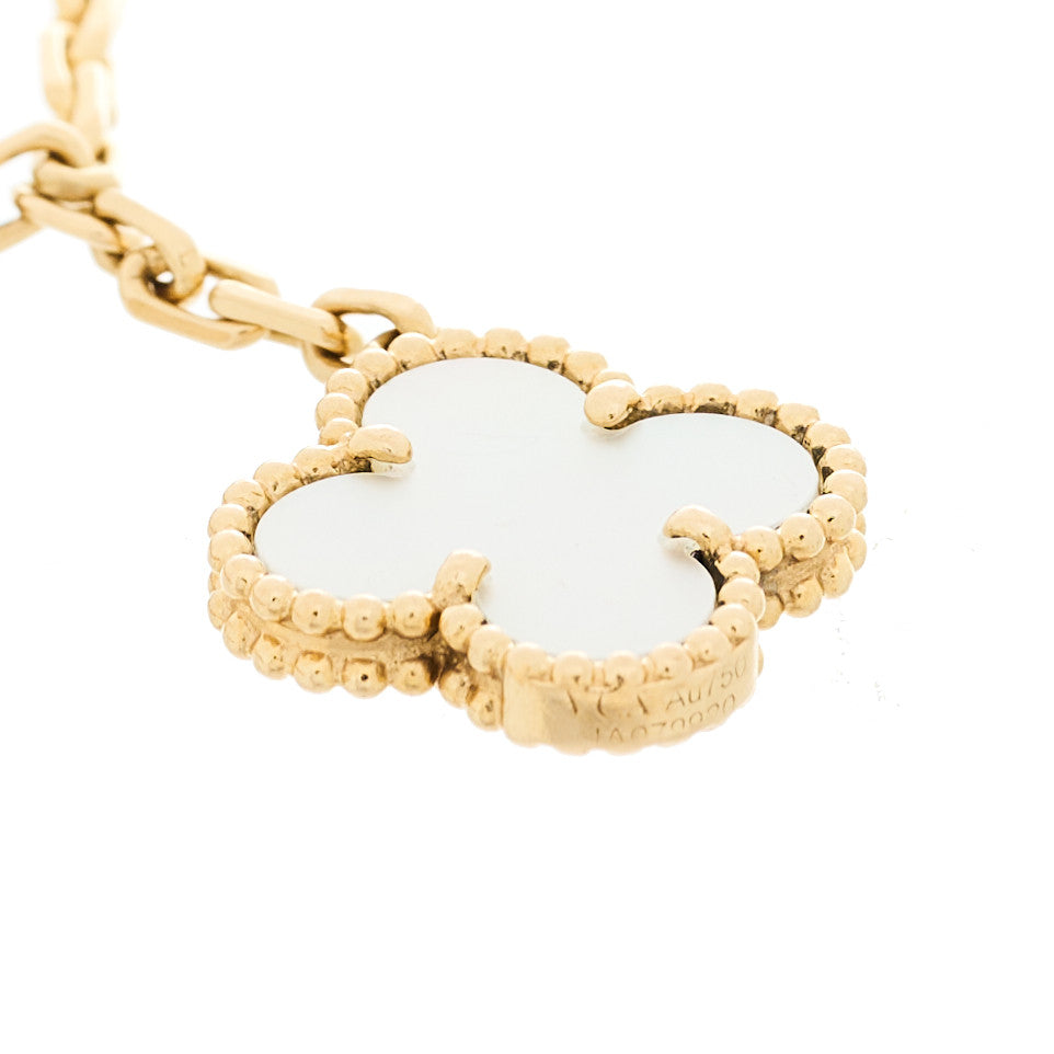 ヴァンクリーフ＆アーペル ラッキーアルハンブラ 4モチーフ ブレスレット マルチカラー 18K イエローゴールド VAN CLEEF & ARPELS LUCKY ALHAMBRA 4 MOTIFS BRACELET MULTICOLOR 18K YELLOW GOLD