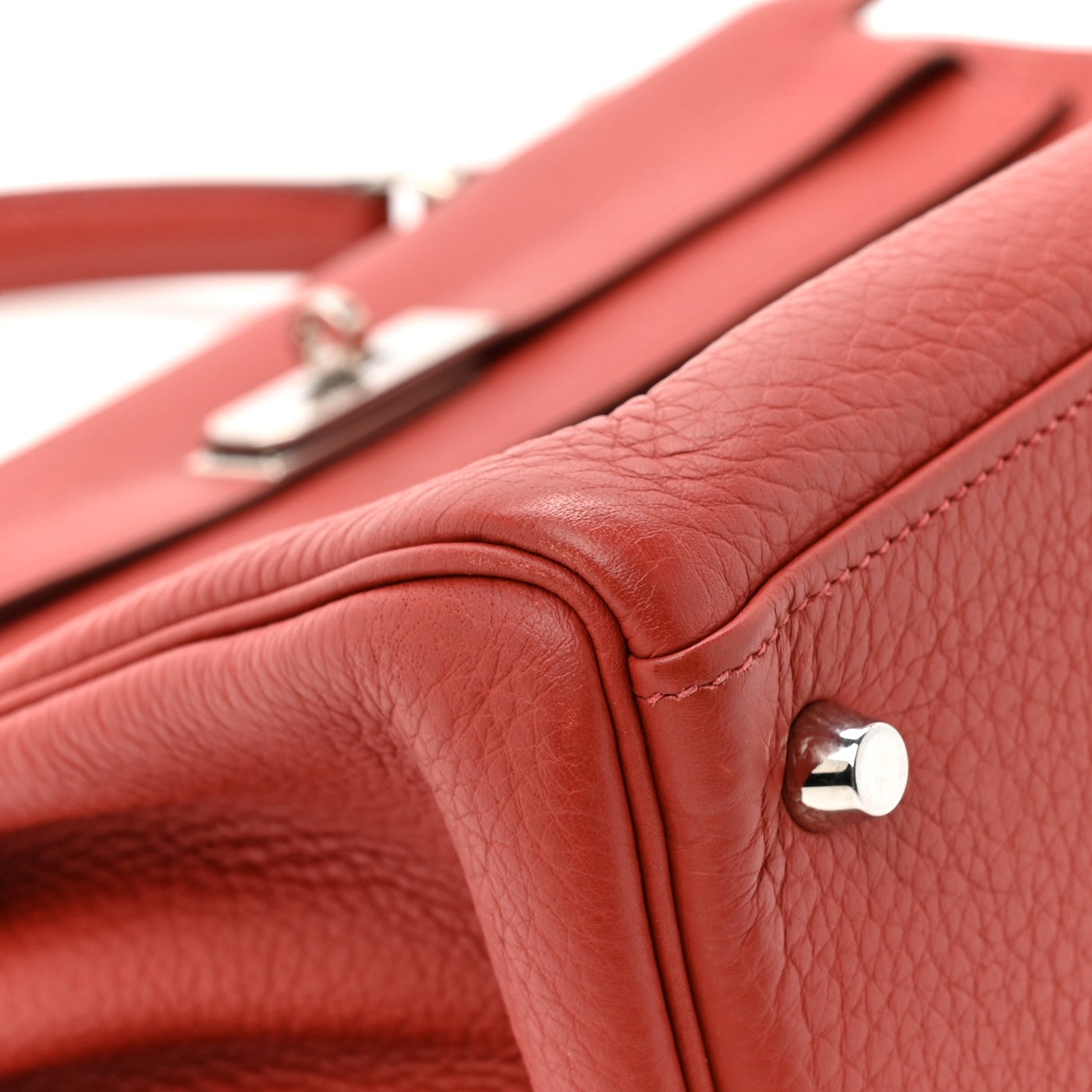 HERMES KELLY 35 RETOURNE ROUGE VENETIAN TOGO SILVER HARDWARE