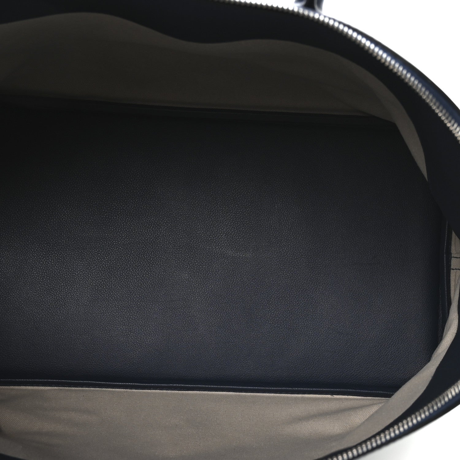 HERMES BOLIDE 1923 45 BASEBALL BAG BLEU DE MALTE BLANC EVERCOLOR SILVER HARDWARE