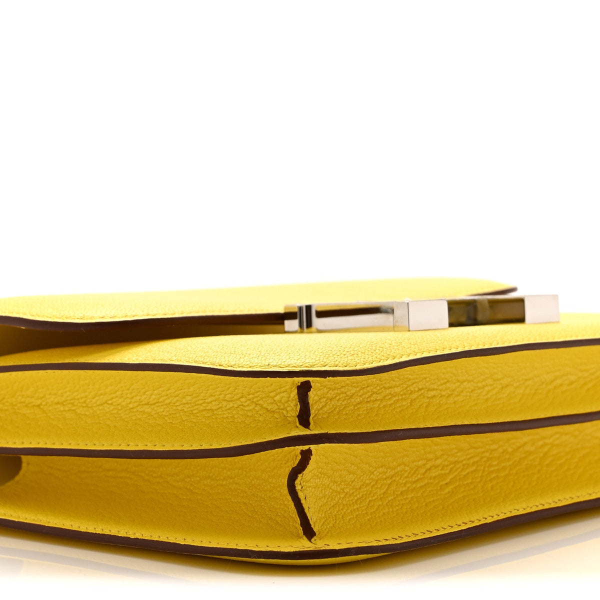 Hermès Mini Constance 18 Jaune De Naples Chèvre Mysore Silver Hardware
