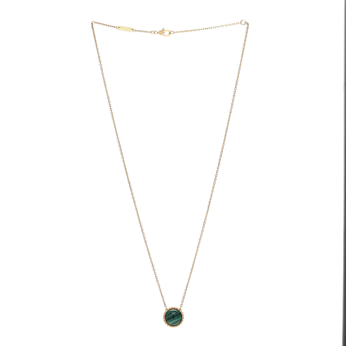 ヴァンクリーフ＆アーペル ペルレ ペンダントネックレス マラカイト 18K イエローゴールド VAN CLEEF & ARPELS PERLÉE PENDANT NECKLACE MALACHITE 18K YELLOW GOLD