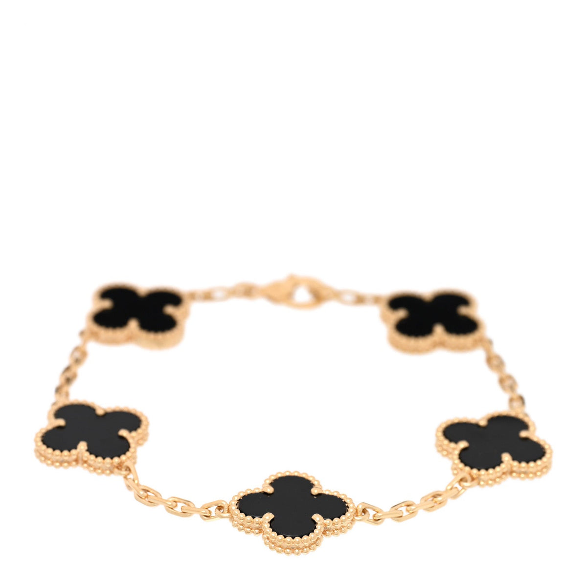ヴァンクリーフ＆アーペル ヴィンテージアルハンブラ 5モチーフ ブレスレット ブラックオニキス 18K イエローゴールド VAN CLEEF & ARPELS VINTAGE ALHAMBRA 5 MOTIFS BRACELET BLACK ONYX 18K YELLOW GOLD