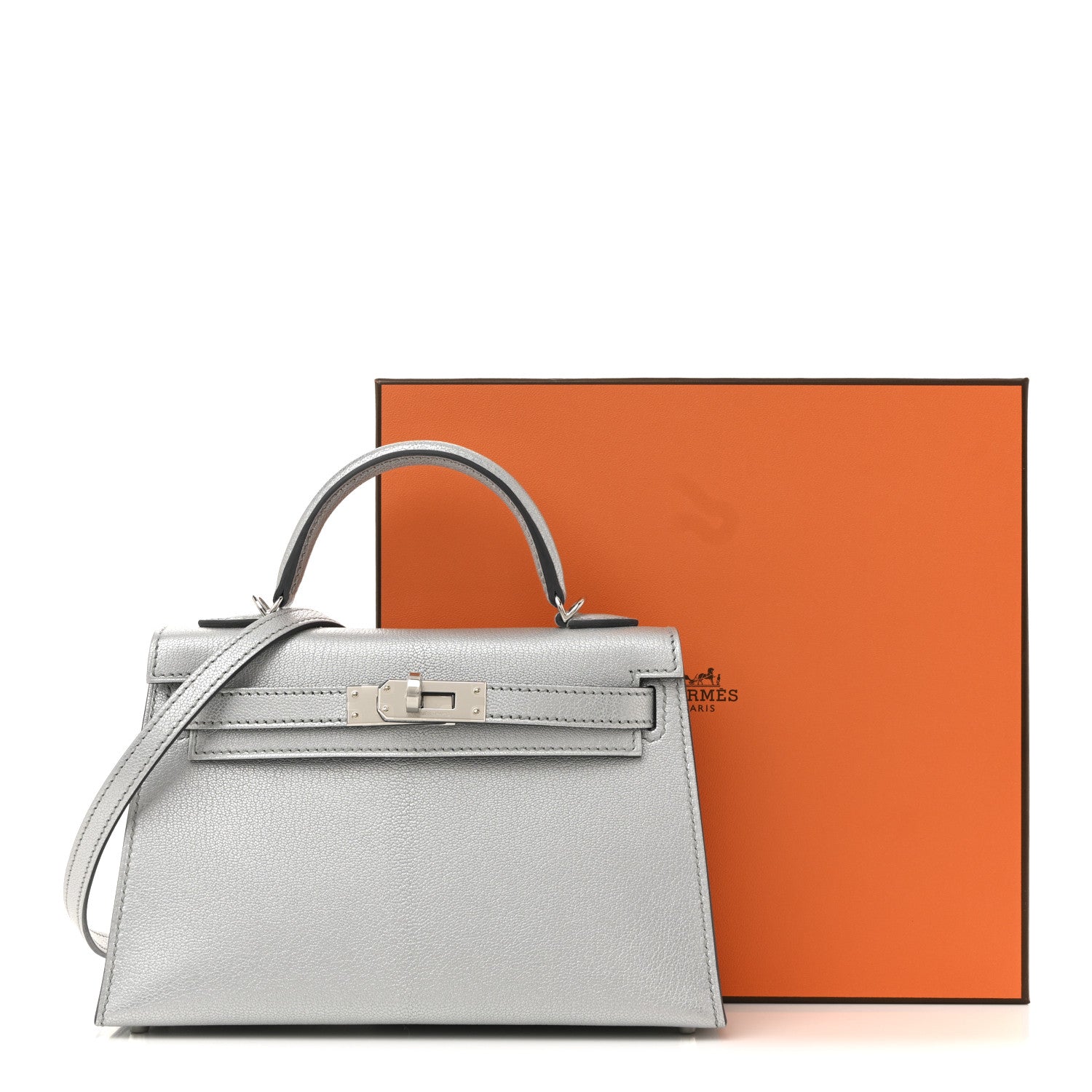 エルメス ミニケリー 20 外縫い Argent シェーブル シルバー金具 HERMES MINI KELLY 20 SELLIER ARGENT CHEVRE SILVER HARDWARE
