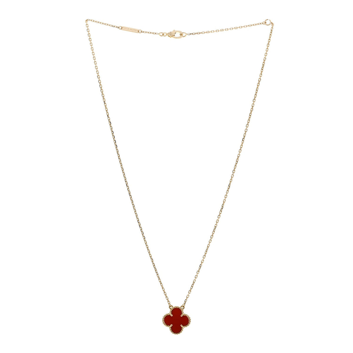 ヴァンクリーフ＆アーペル ヴィンテージアルハンブラ ペンダントネックレス カーネリアン 18K イエローゴールド VAN CLEEF & ARPELS VINTAGE ALHAMBRA PENDANT NECKLACE CARNELIAN 18K YELLOW GOLD