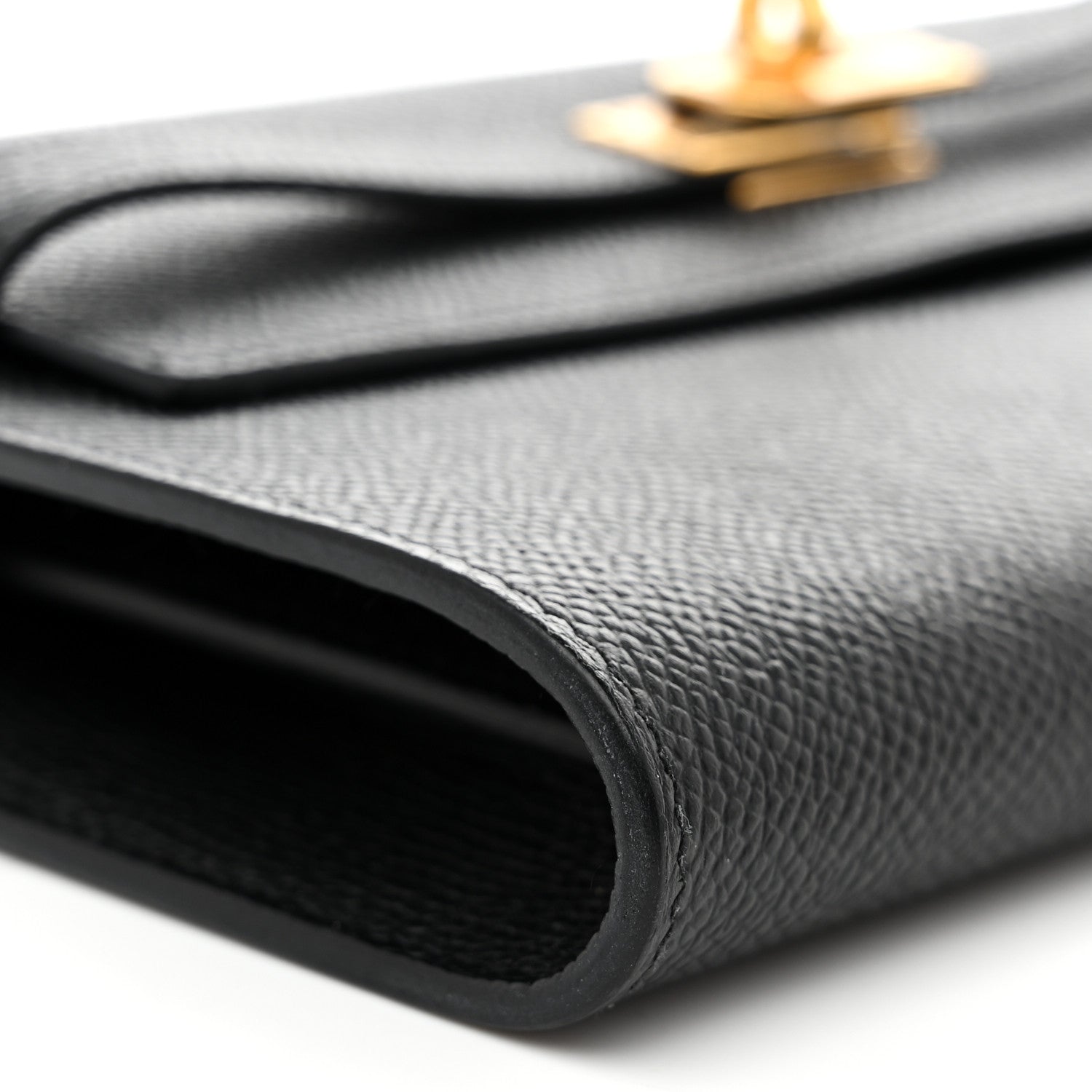 HERMES KELLY TO GO WALLET BLACK EPSOM GOLD HARDWARE