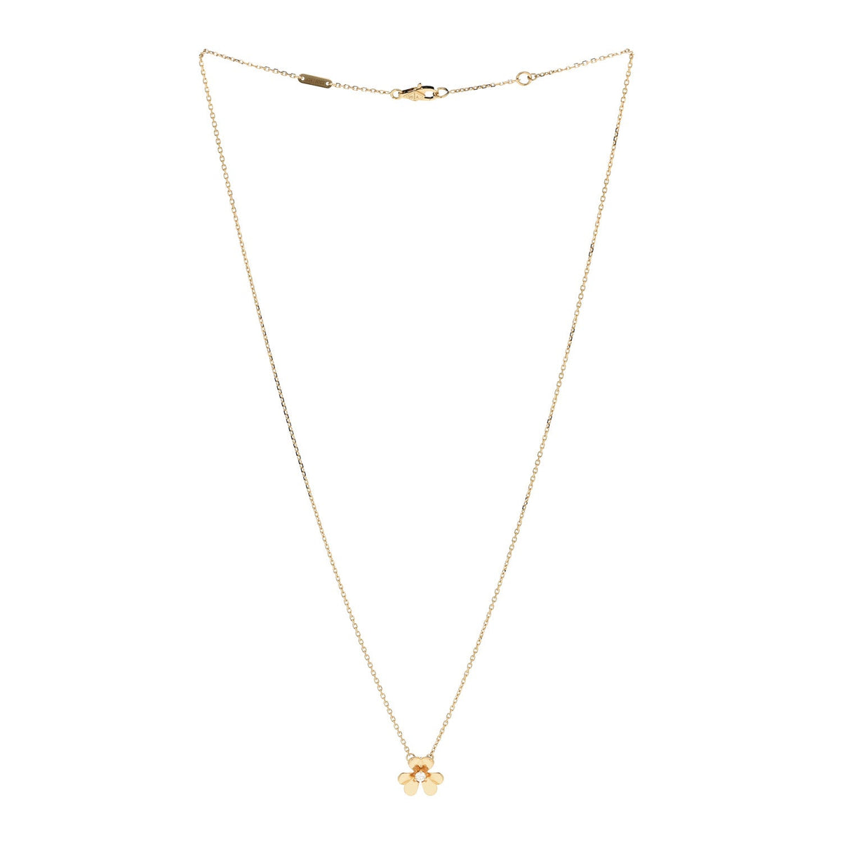 Van Cleef & Arpels Mini Frivole Pendant Necklace Diamond 18K Yellow Gold