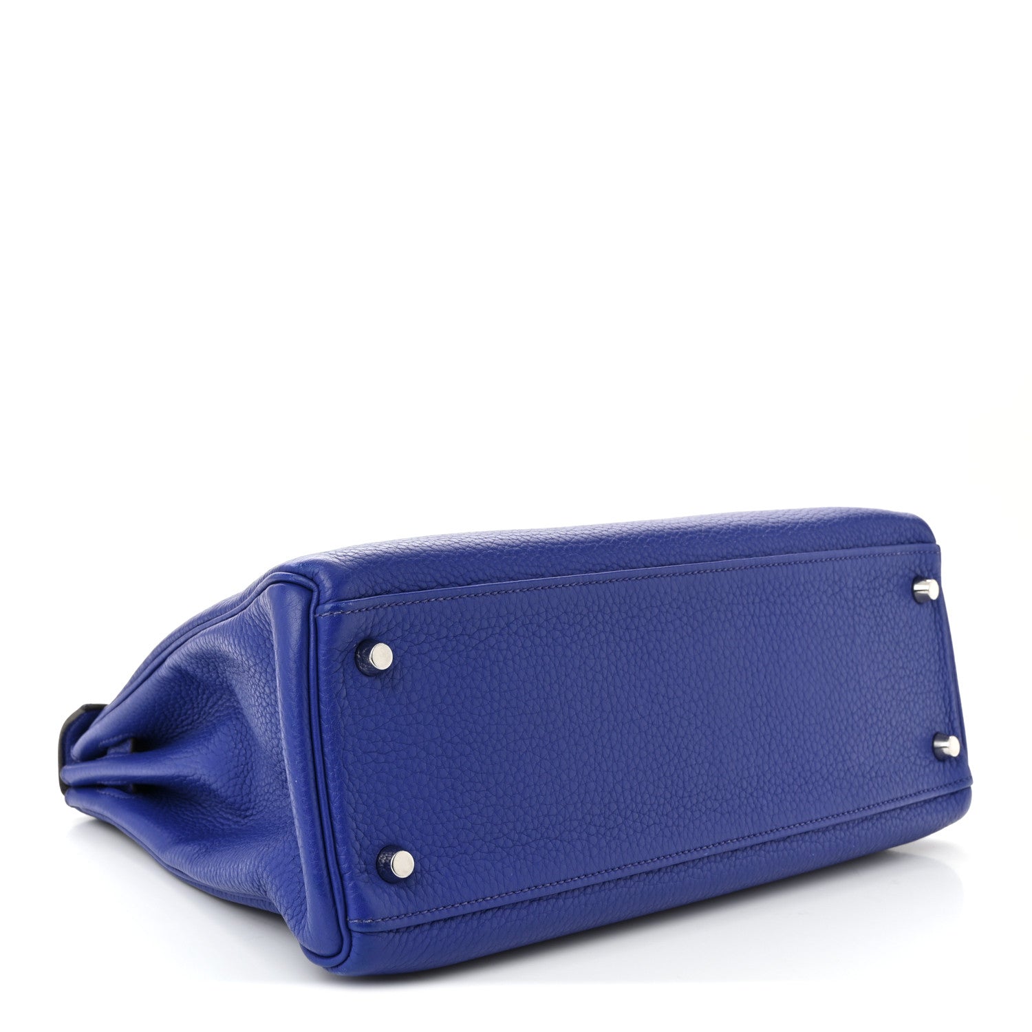 HERMES KELLY 32 RETOURNE BLEU ELECTRIQUE TAURILLON CLEMENCE SILVER HARDWARE