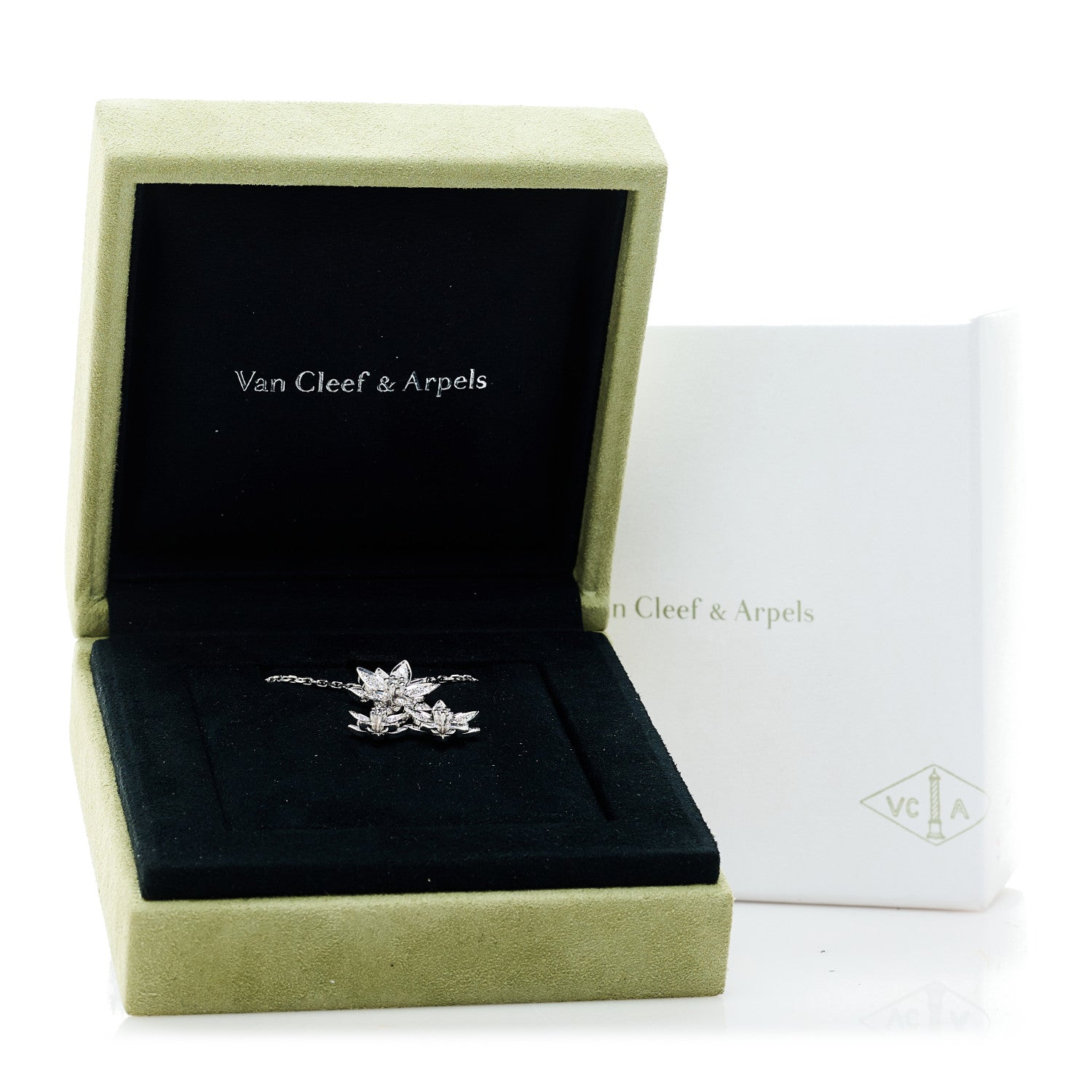 ヴァンクリーフ＆アーペル ロータス ペンダントネックレス ダイヤモンド 18K ホワイトゴールド VAN CLEEF & ARPELS LOTUS PENDANT NECKLACE DIAMOND 18K WHITE GOLD