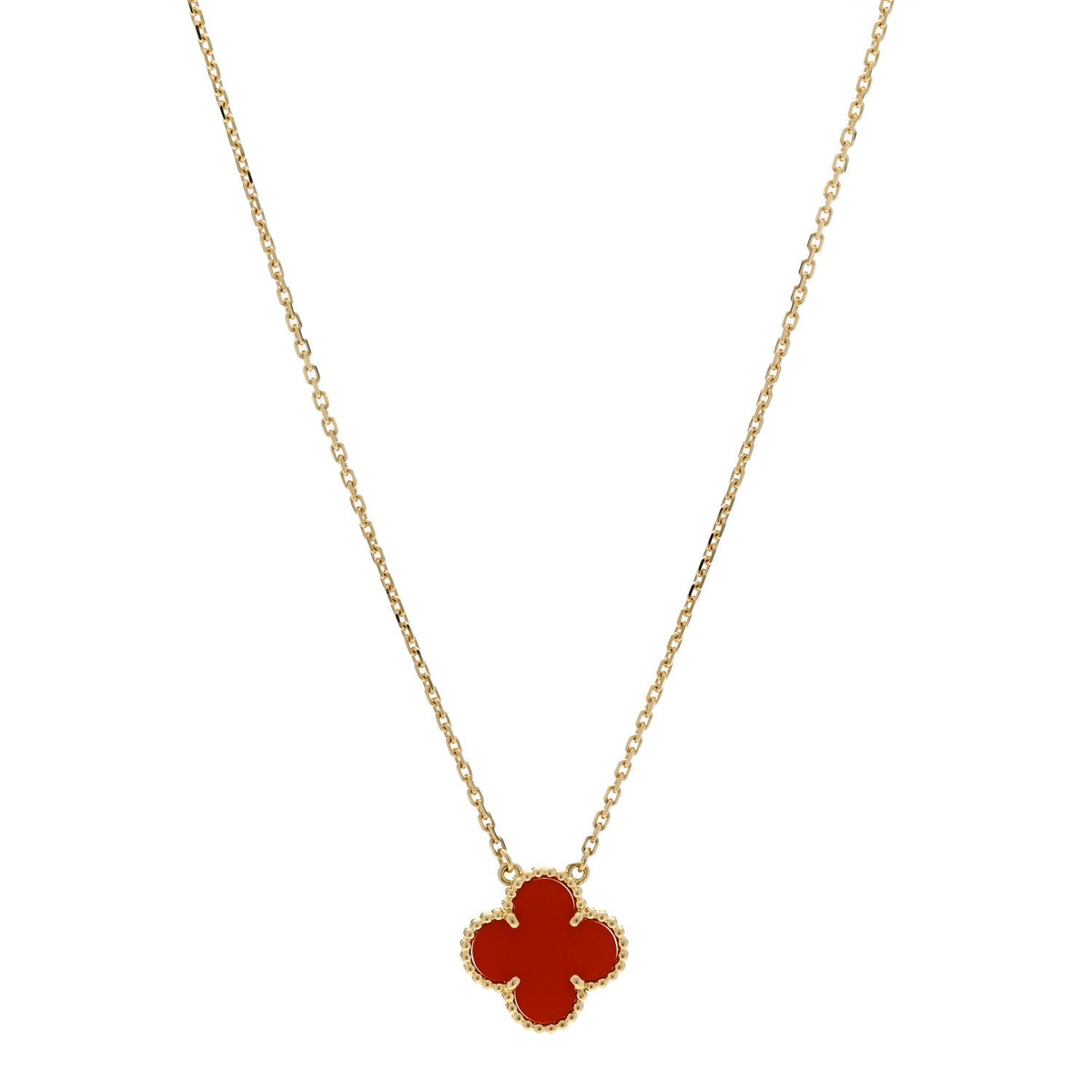 ヴァンクリーフ＆アーペル ヴィンテージアルハンブラ ペンダントネックレス カーネリアン 18K イエローゴールド VAN CLEEF & ARPELS VINTAGE ALHAMBRA PENDANT NECKLACE CARNELIAN 18K YELLOW GOLD