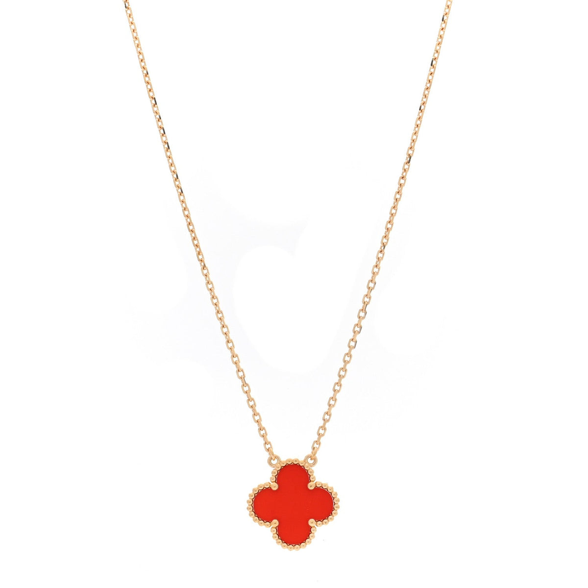ヴァンクリーフ＆アーペル ヴィンテージアルハンブラ ペンダントネックレス カーネリアン 18K イエローゴールド VAN CLEEF & ARPELS VINTAGE ALHAMBRA PENDANT NECKLACE CARNELIAN 18K YELLOW GOLD