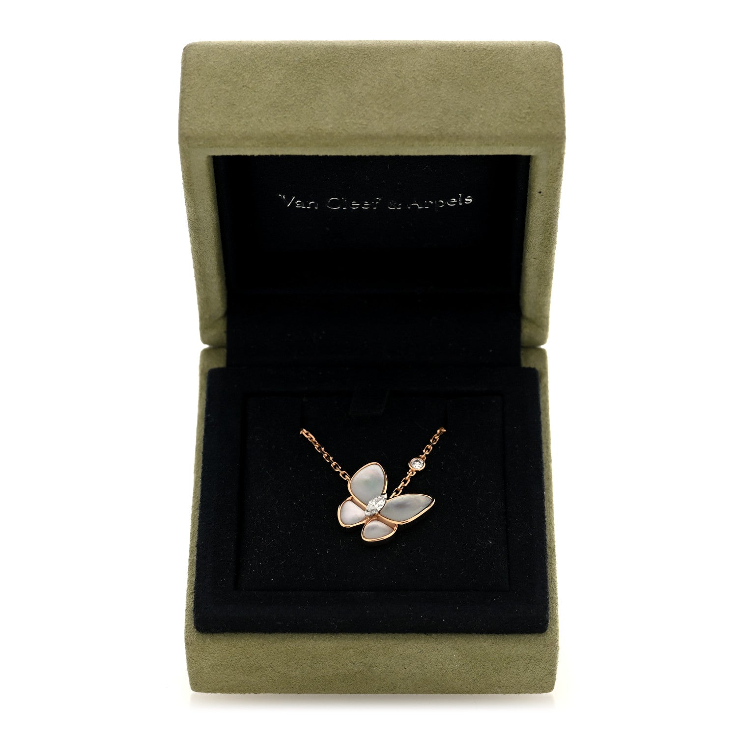 ヴァンクリーフ＆アーペル ツーバタフライ ペンダントネックレス マルチカラー 18K ローズゴールド VAN CLEEF & ARPELS TWO BUTTERFLY PENDANT NECKLACE MULTICOLOR 18K ROSE GOLD