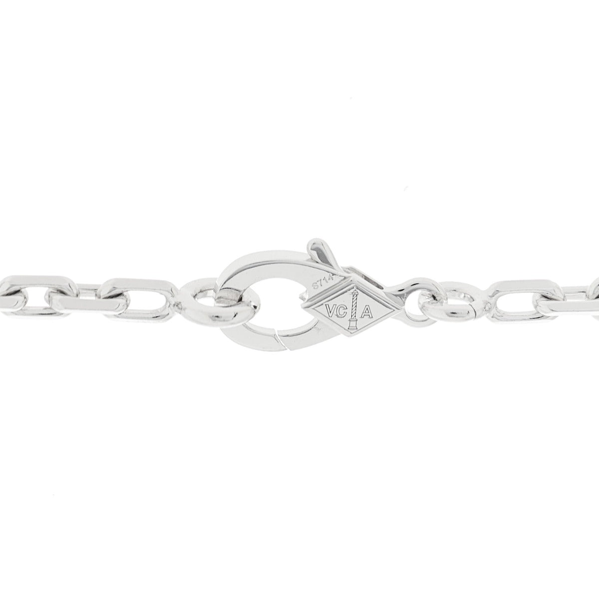 ヴァンクリーフ＆アーペル ヴィンテージアルハンブラ 10モチーフ ネックレス カルセドニー 18K ホワイトゴールド VAN CLEEF & ARPELS VINTAGE ALHAMBRA 10 MOTIFS NECKLACE CHALCEDONY 18K WHITE GOLD