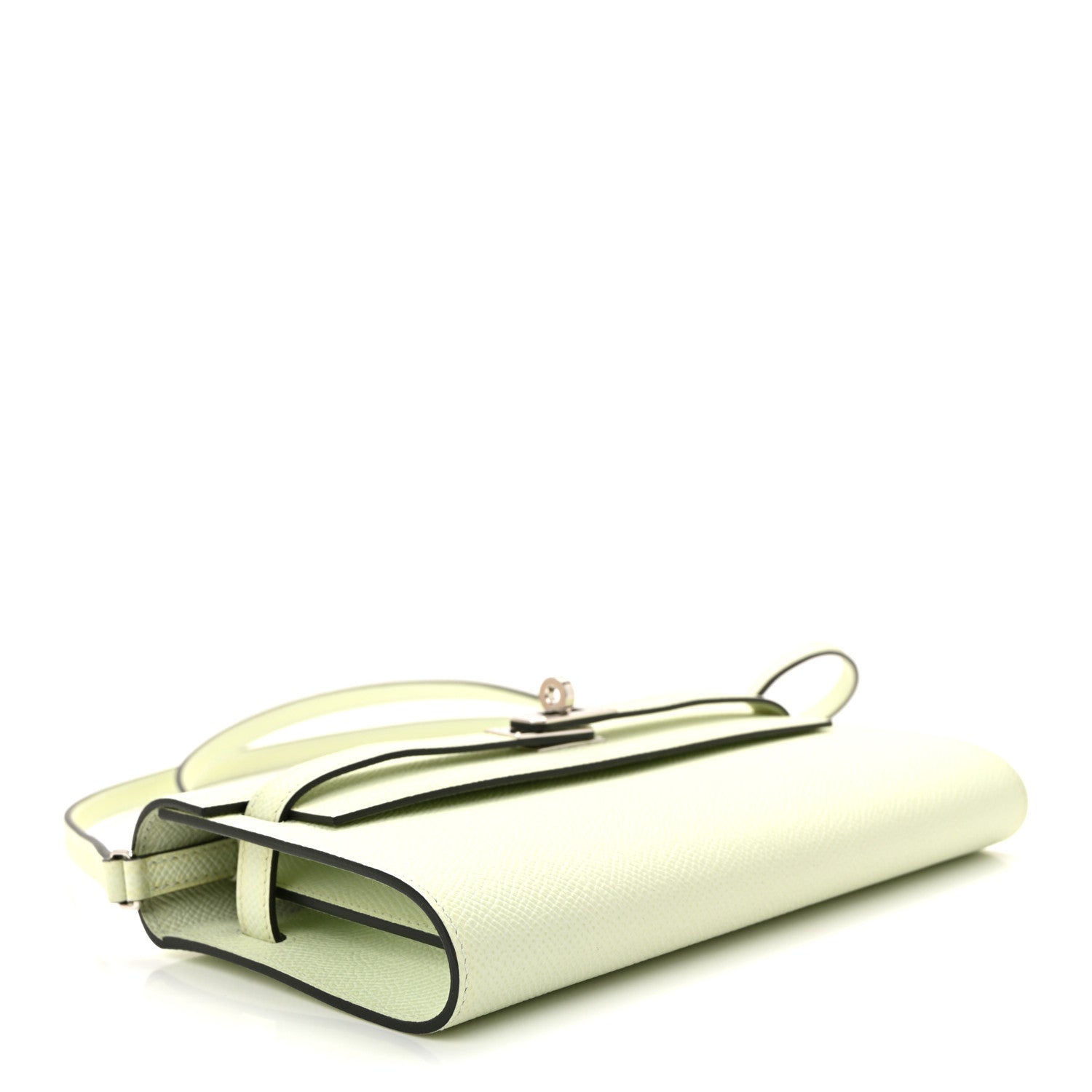 HERMES KELLY TO GO WALLET VERT FIZZ EPSOM SILVER HARDWARE