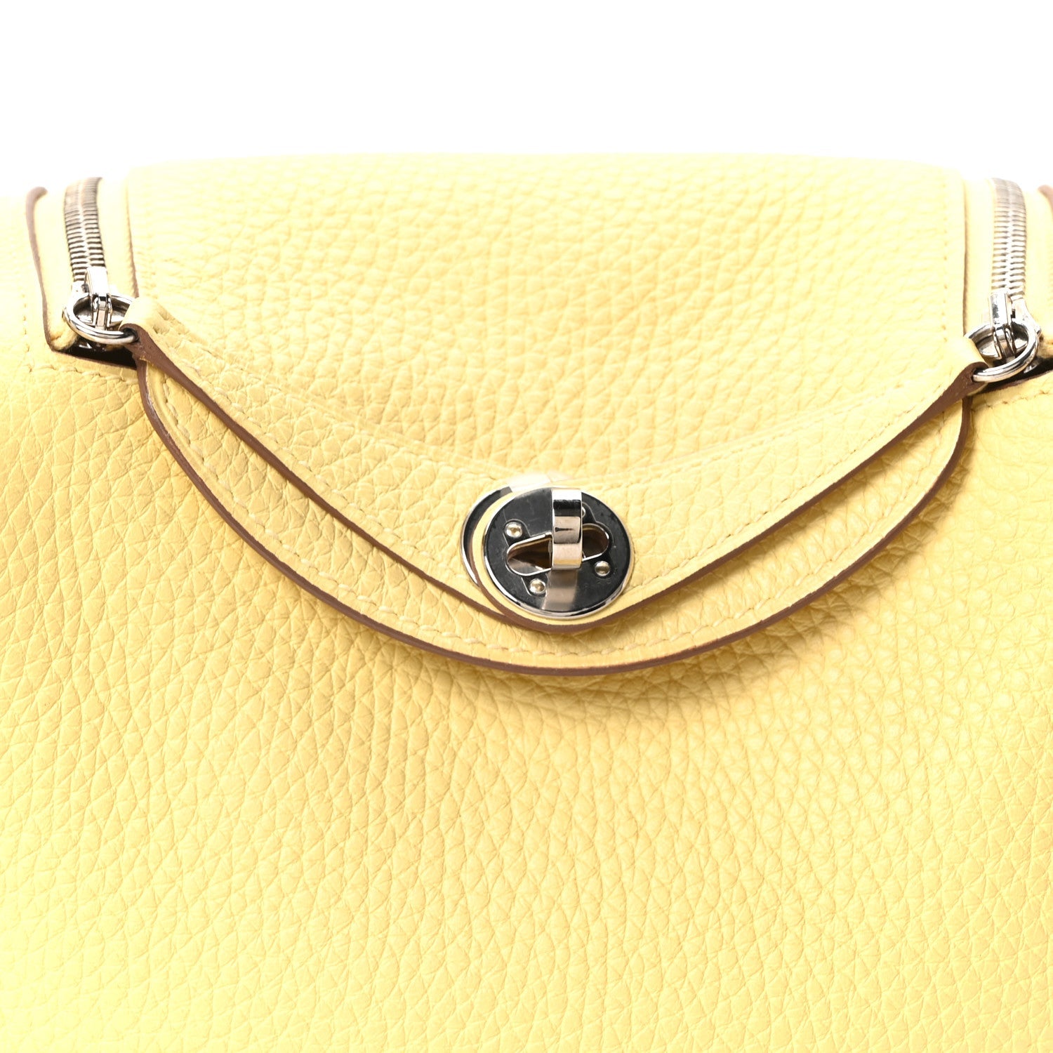 エルメス リンディ 20 ヴェルソ Jaune Poussin Craie トリヨンクレマンス シルバー金具 HERMES LINDY 20 VERSO JAUNE POUSSIN CRAIE TAURILLON CLEMENCE SILVER HARDWARE