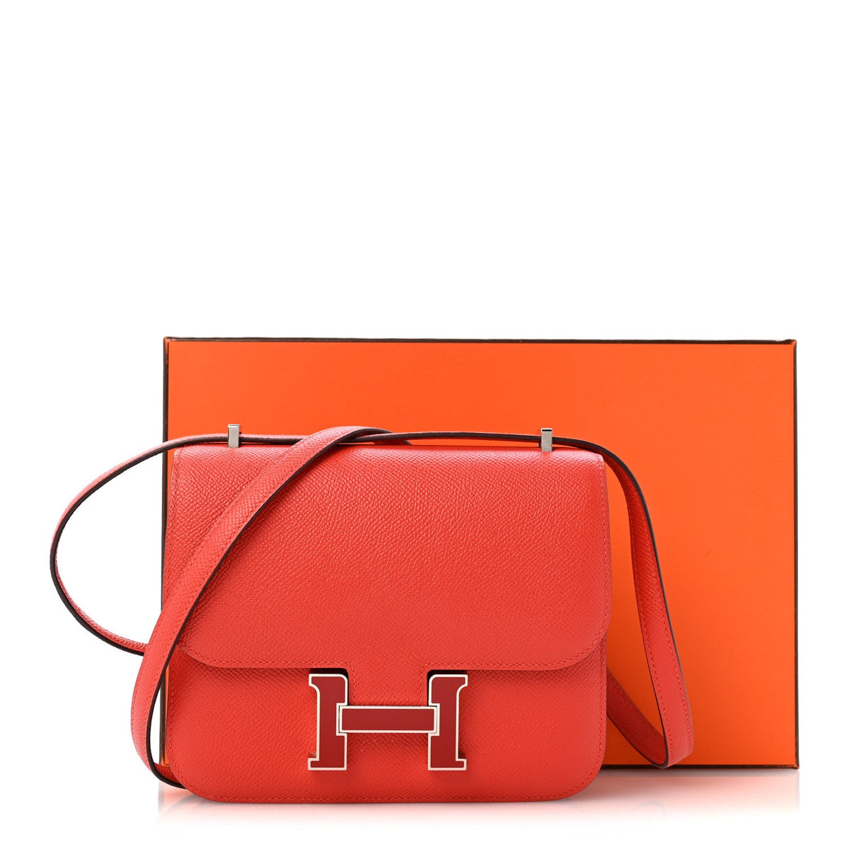 エルメス ミニコンスタンス 18 Capucine Sanguine エプソン エナメル金具 HERMES MINI CONSTANCE 18 CAPUCINE SANGUINE EPSOM