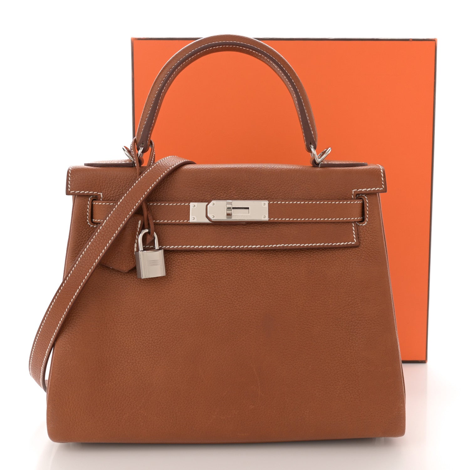 エルメス ケリー 28 内縫い Fauve バレニア フォーブール シルバー金具 HERMES KELLY 28 RETOURNE FAUVE BARENIA FAUBOURG SILVER HARDWARE