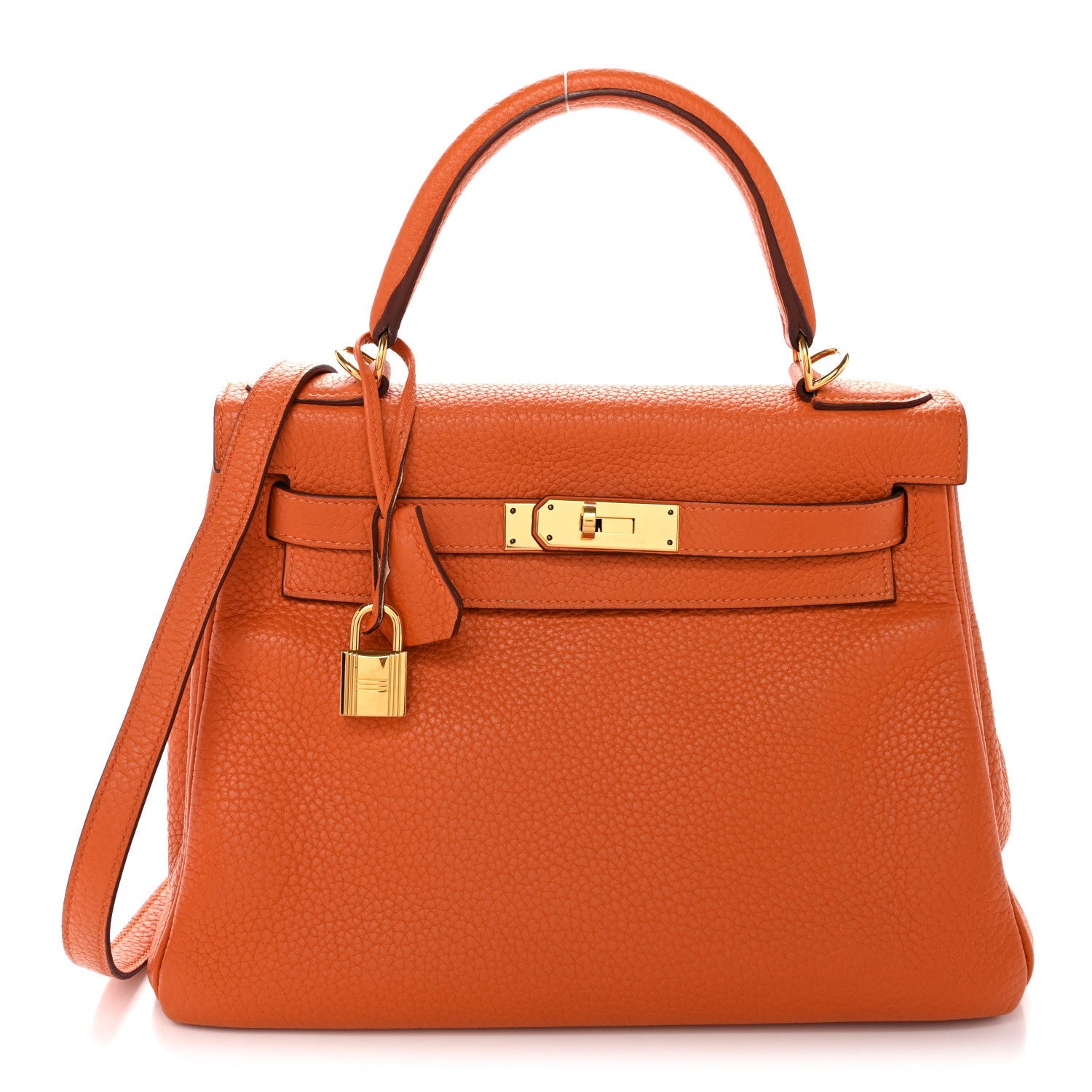 エルメス ケリー 28 内縫い Orange トリヨンクレマンス ゴールド金具 HERMES KELLY 28 RETOURNE ORANGE TAURILLON CLEMENCE GOLD HARDWARE