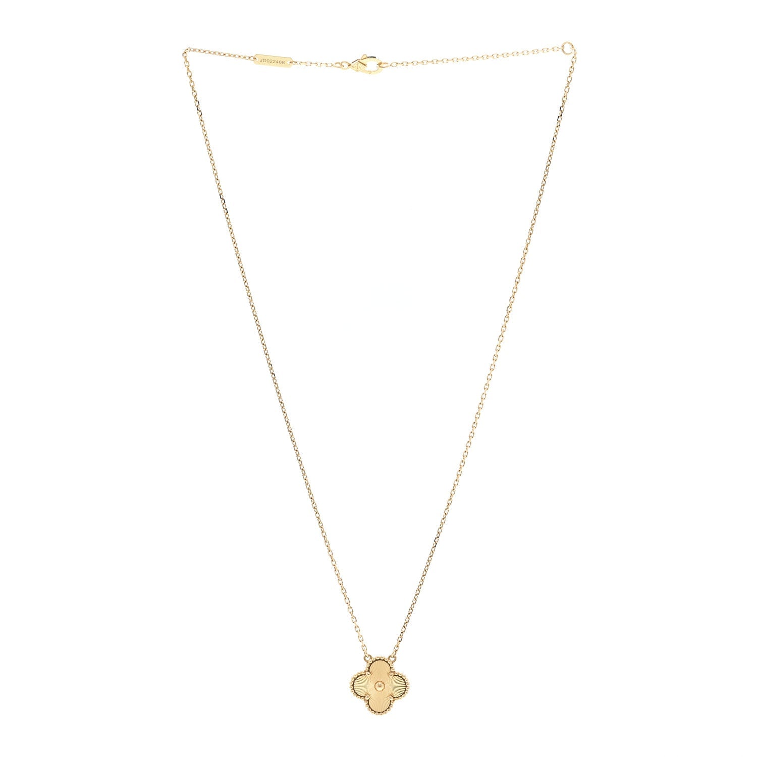 ヴァンクリーフ＆アーペル ヴィンテージアルハンブラ ペンダントネックレス ギョーシェ 18K イエローゴールド VAN CLEEF & ARPELS VINTAGE ALHAMBRA PENDANT NECKLACE GUILLOCHÉ 18K YELLOW GOLD
